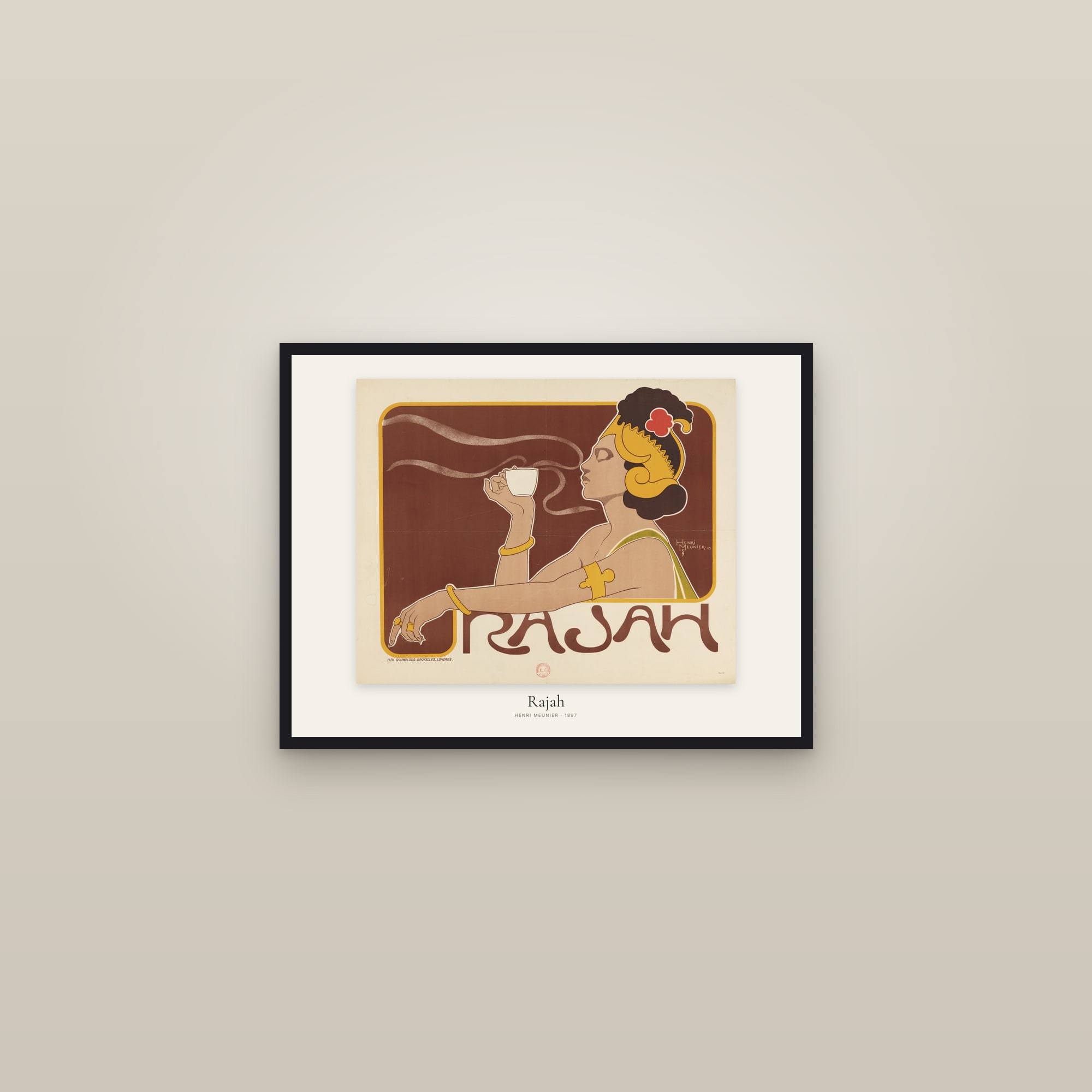Rajah — framed in a gallery setting