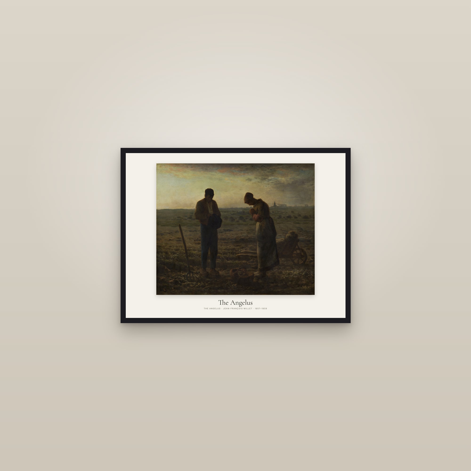 The Angelus — framed in a gallery setting