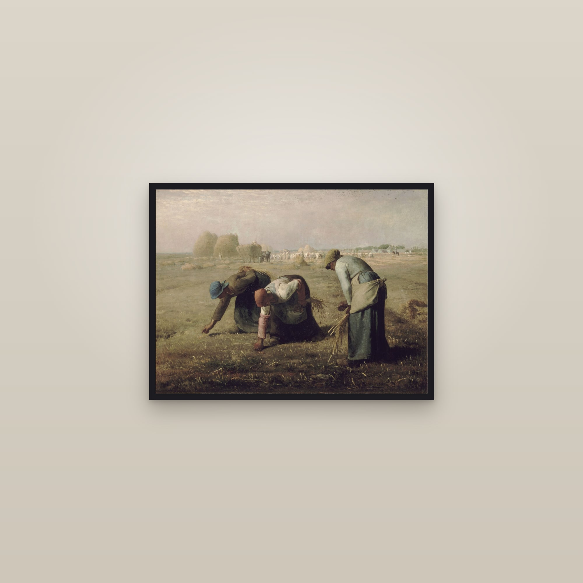 The Gleaners (Full) — Full-Bleed Edition — framed in a gallery setting