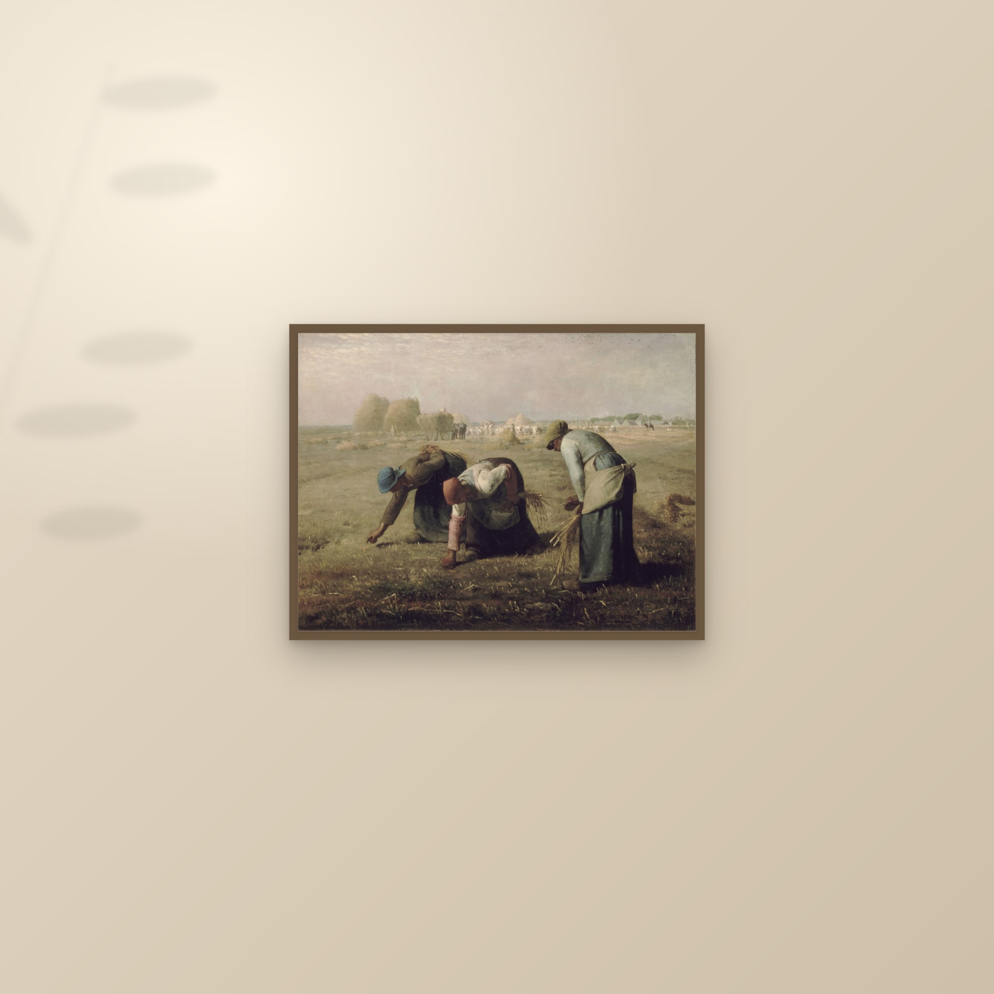 The Gleaners (Full) — Full-Bleed Edition — framed and styled on a sunlit wall