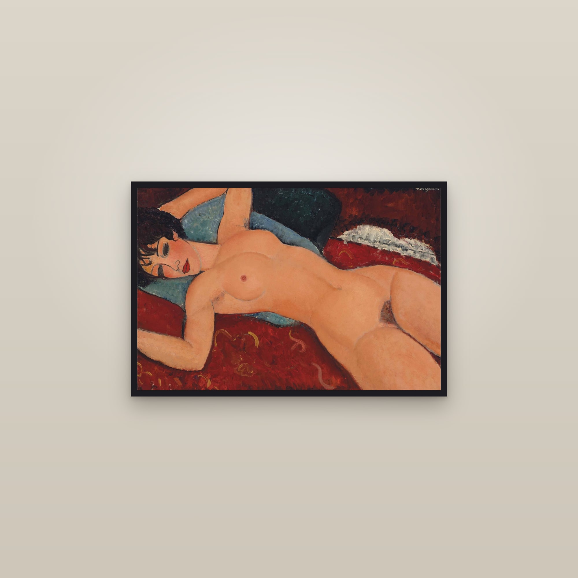Nu couché (Long Museum) (Full) — Full-Bleed Edition — framed in a gallery setting