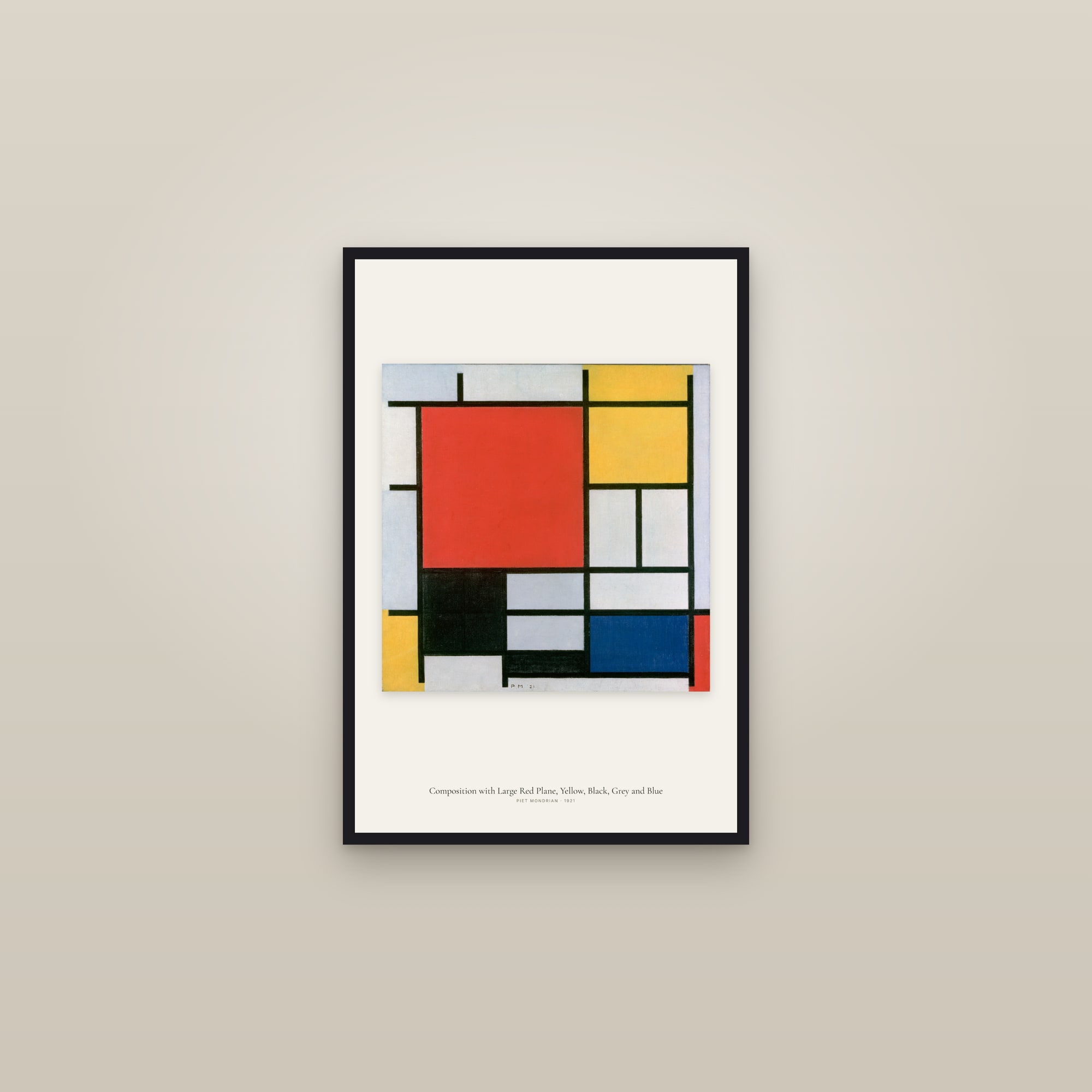 Composition with Large Red Plane, Yellow, Black, Grey and Blue