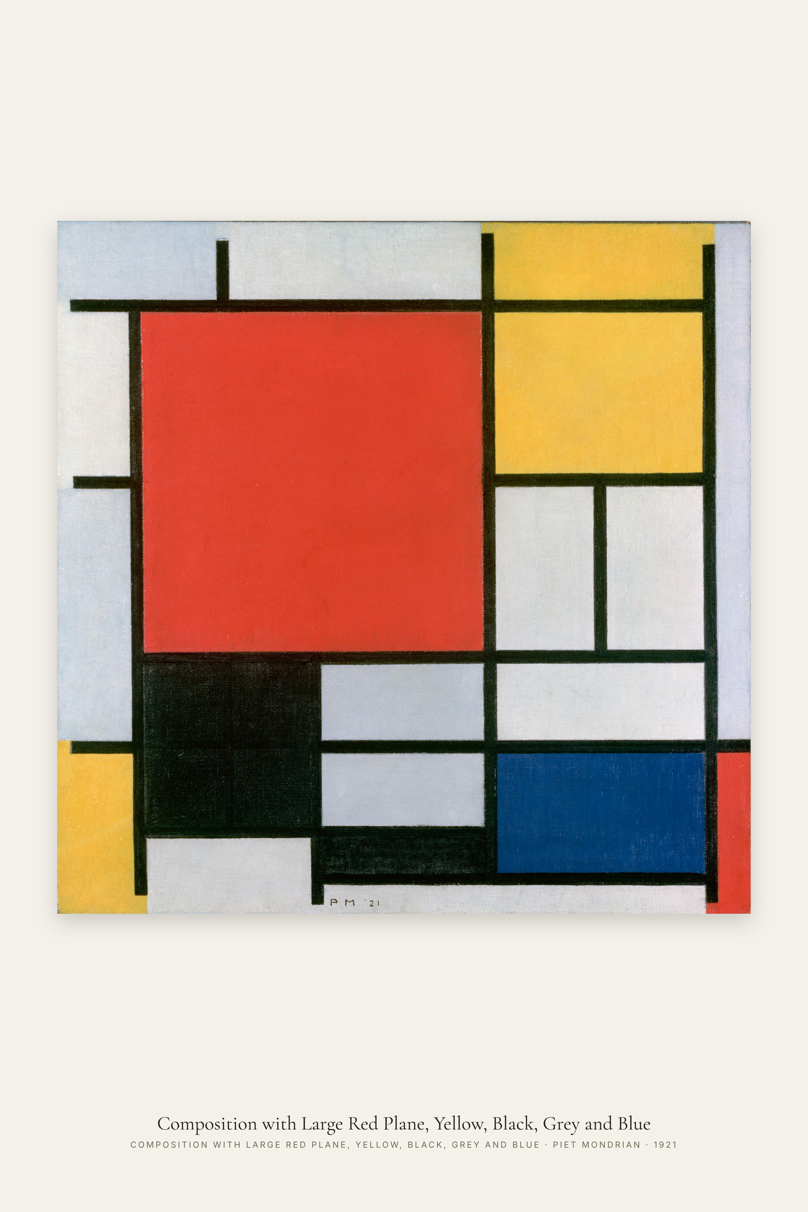 Composition with Large Red Plane, Yellow, Black, Grey and Blue