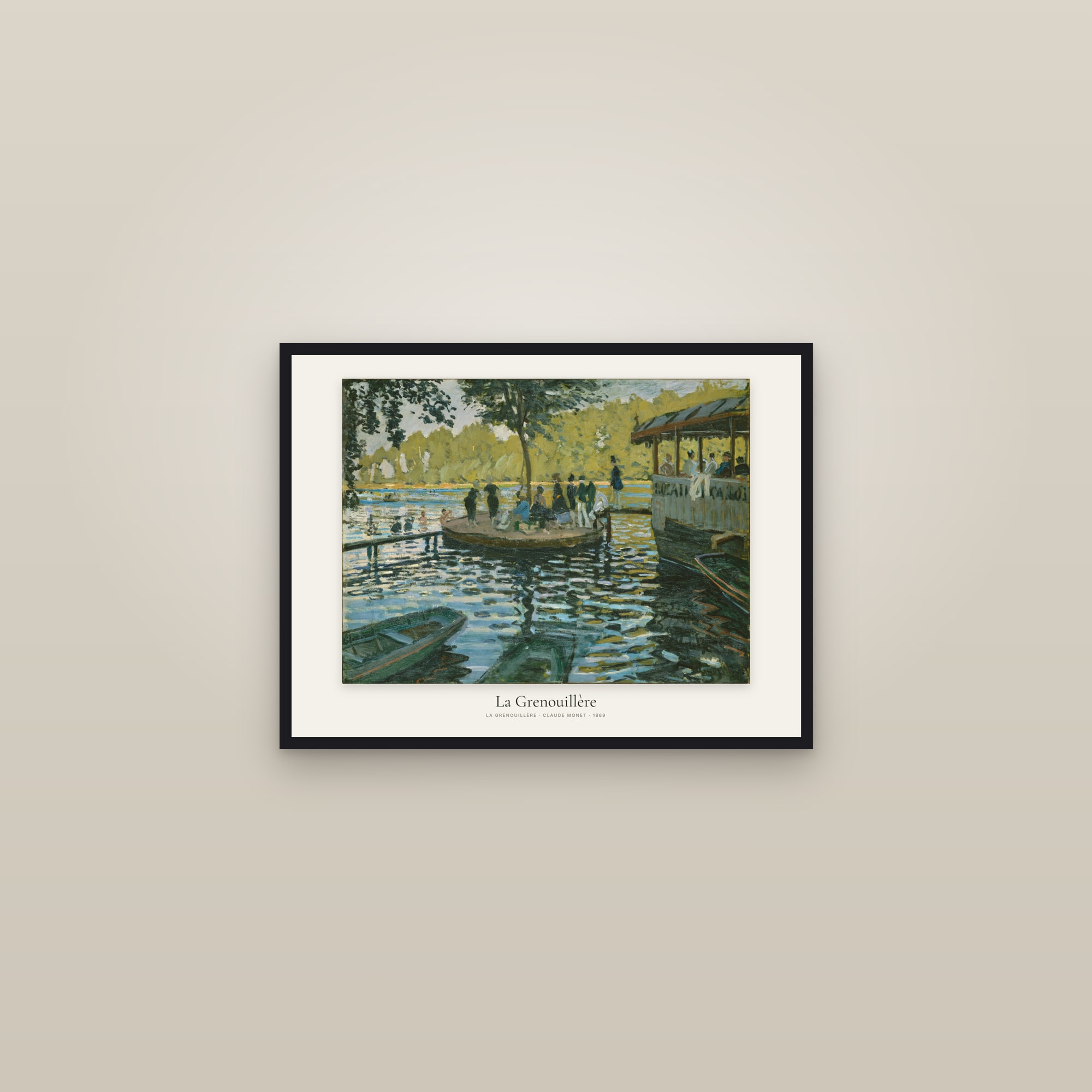 La Grenouillère — framed in a gallery setting