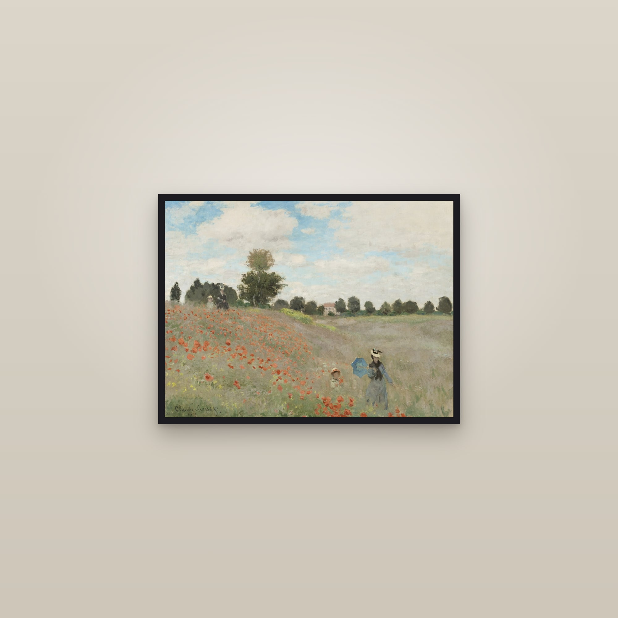 Poppies (Coquelicots) — Full-Bleed Edition — framed in a gallery setting