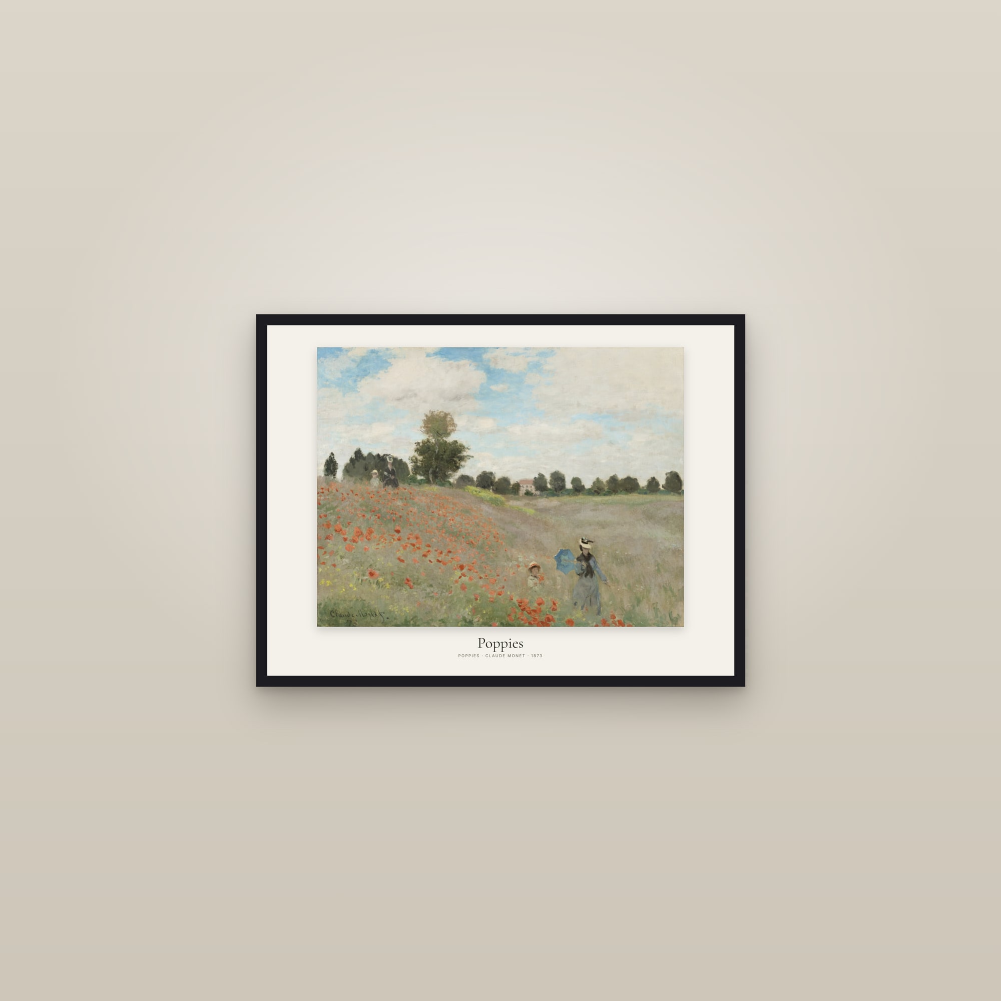 Poppies — framed in a gallery setting