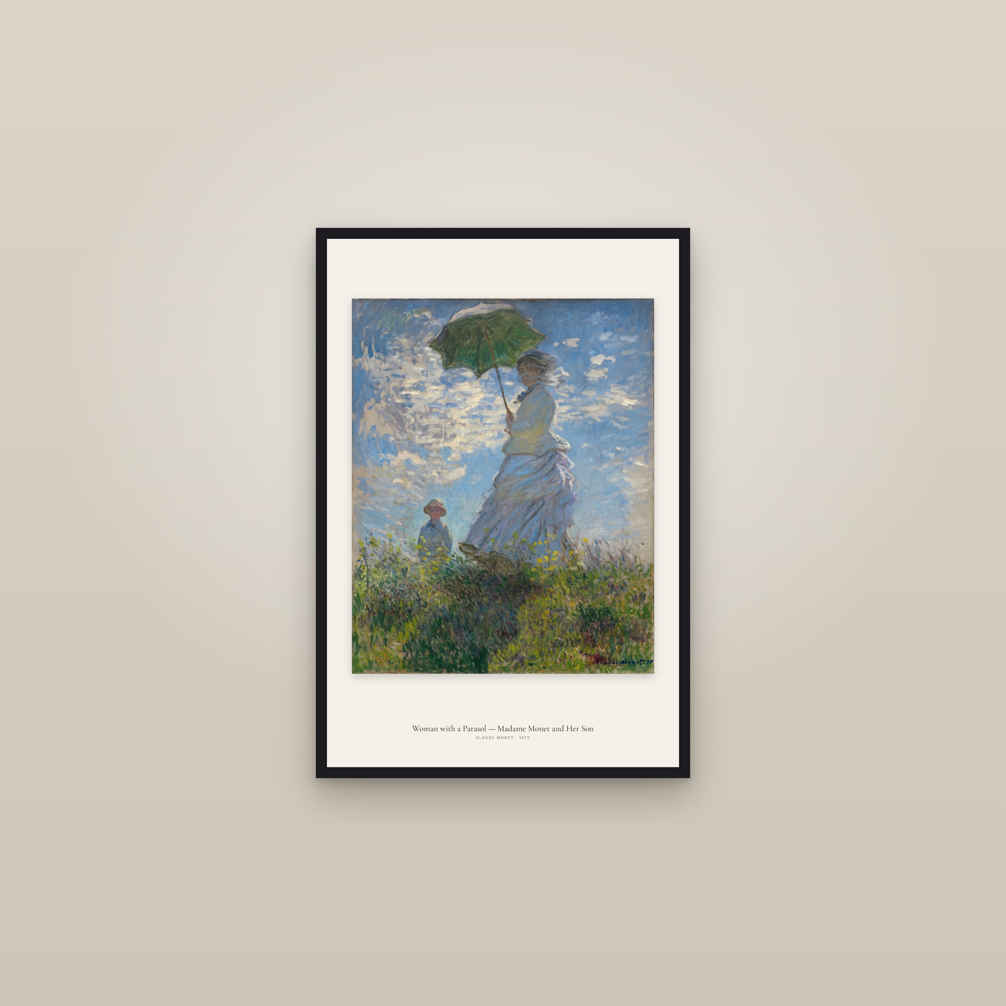 Woman with a Parasol — Madame Monet and Her Son