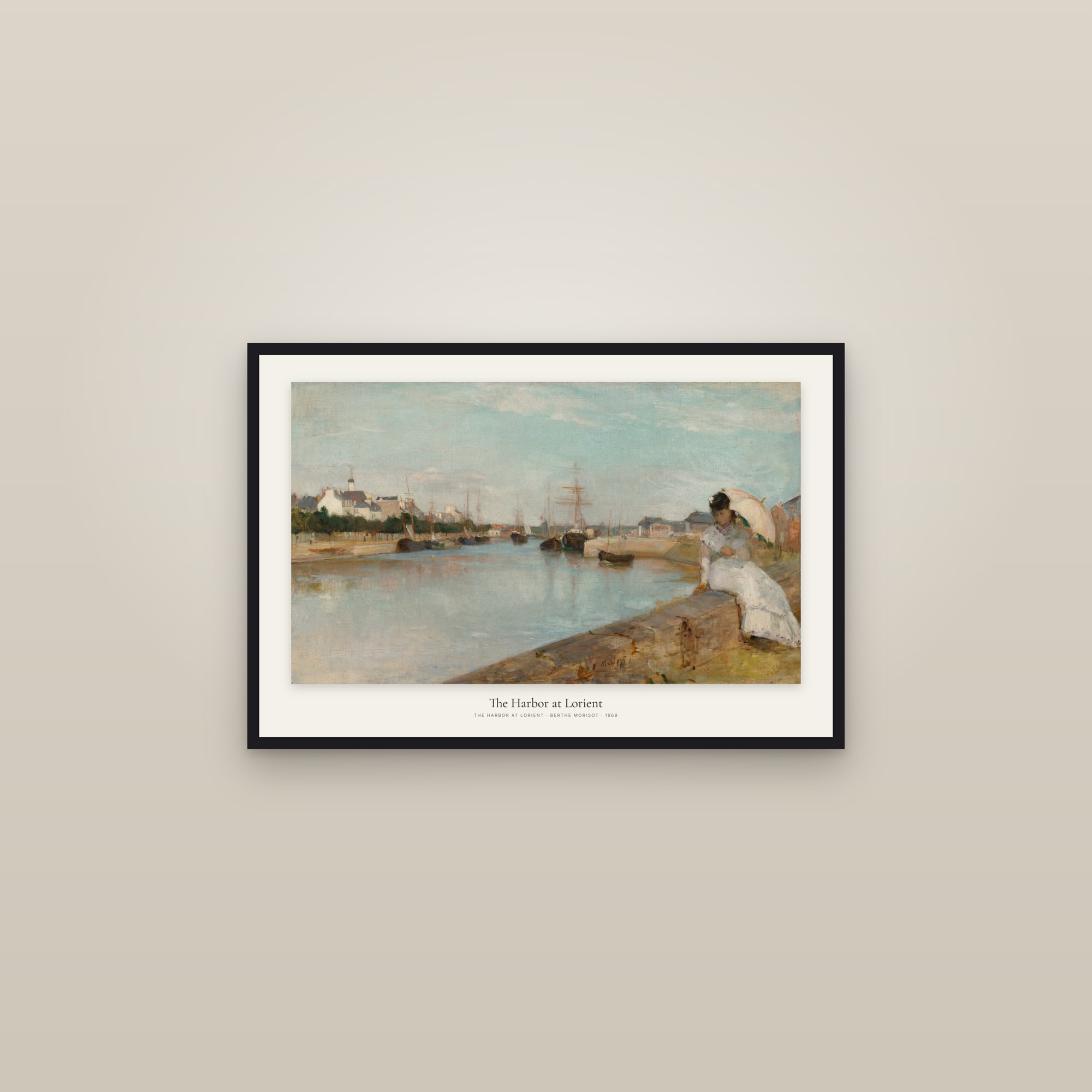 The Harbor at Lorient — framed in a gallery setting