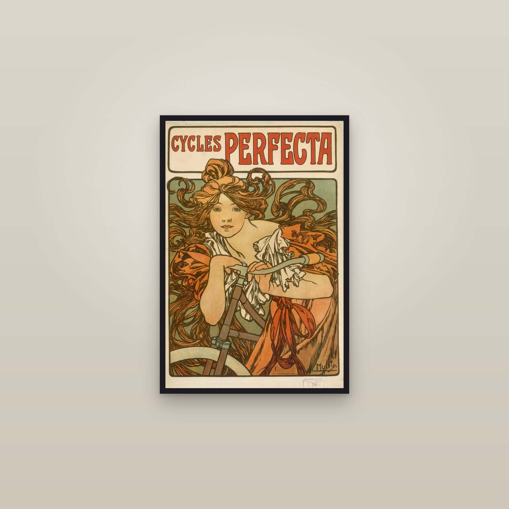 Cycles Perfecta (Full) — Full-Bleed Edition — framed in a gallery setting