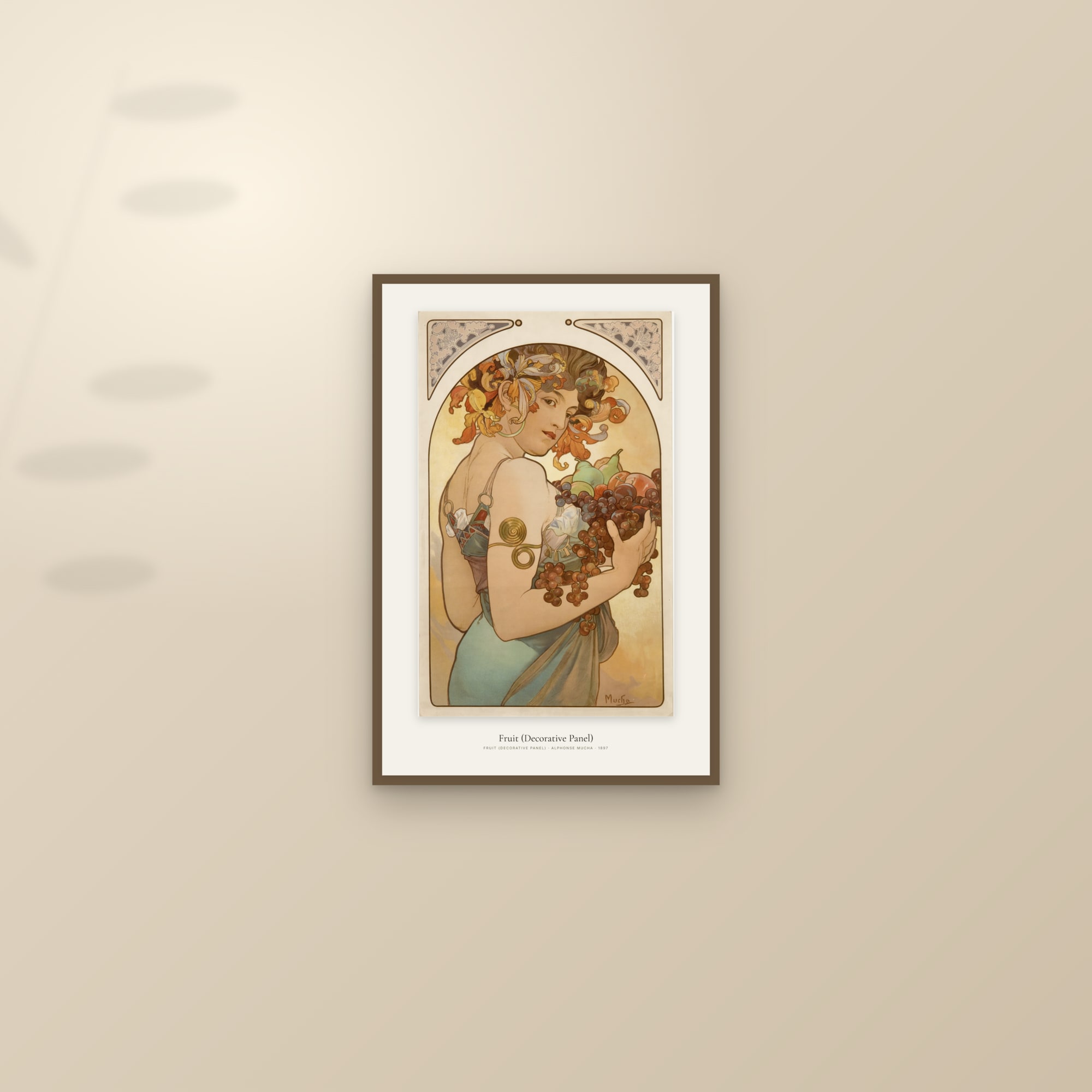 Fruit (Decorative Panel) — framed and styled on a sunlit wall