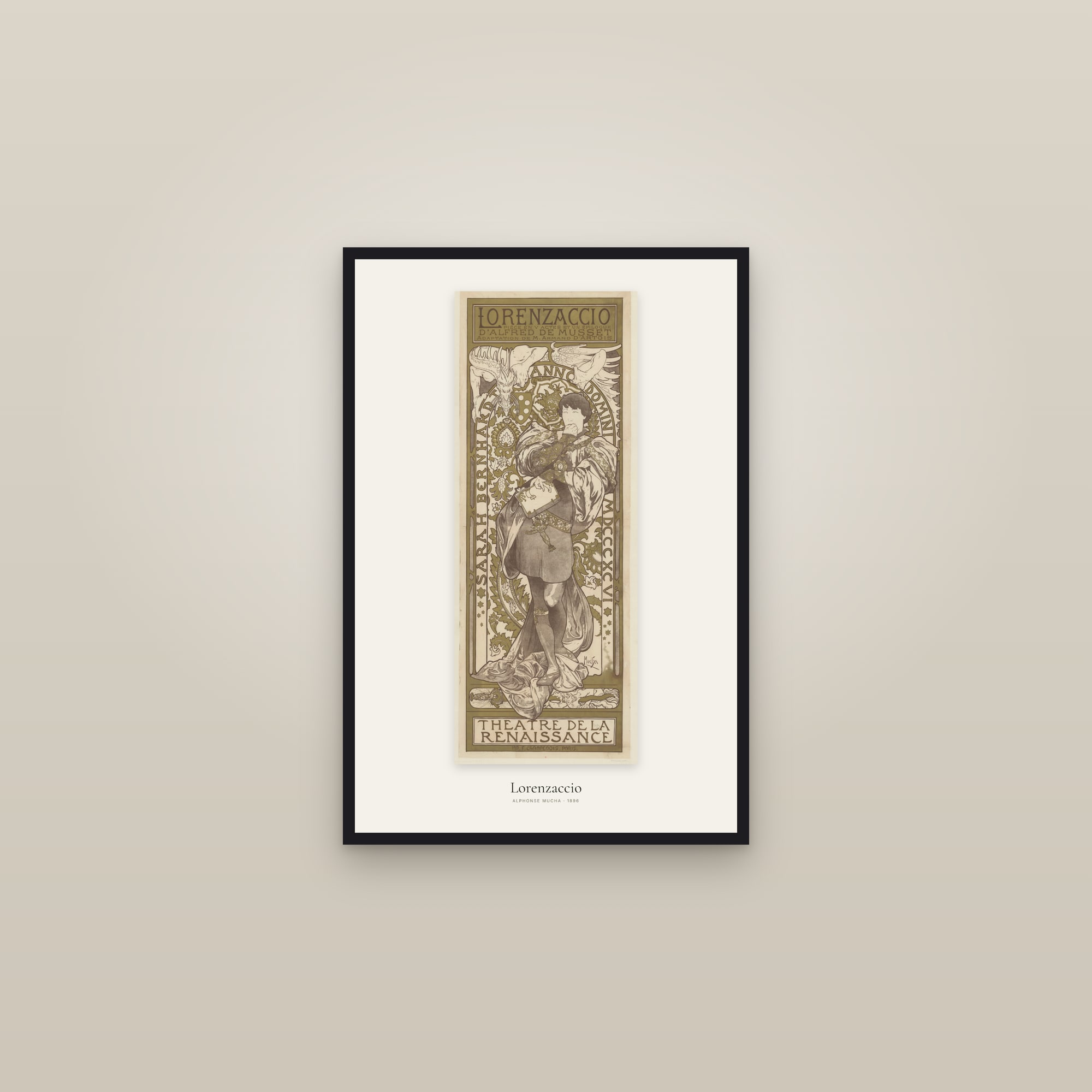 Lorenzaccio — framed in a gallery setting