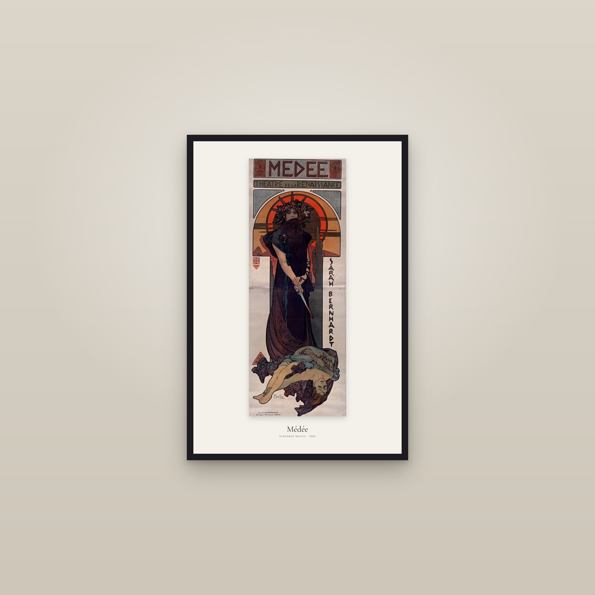 Médée — framed in a gallery setting