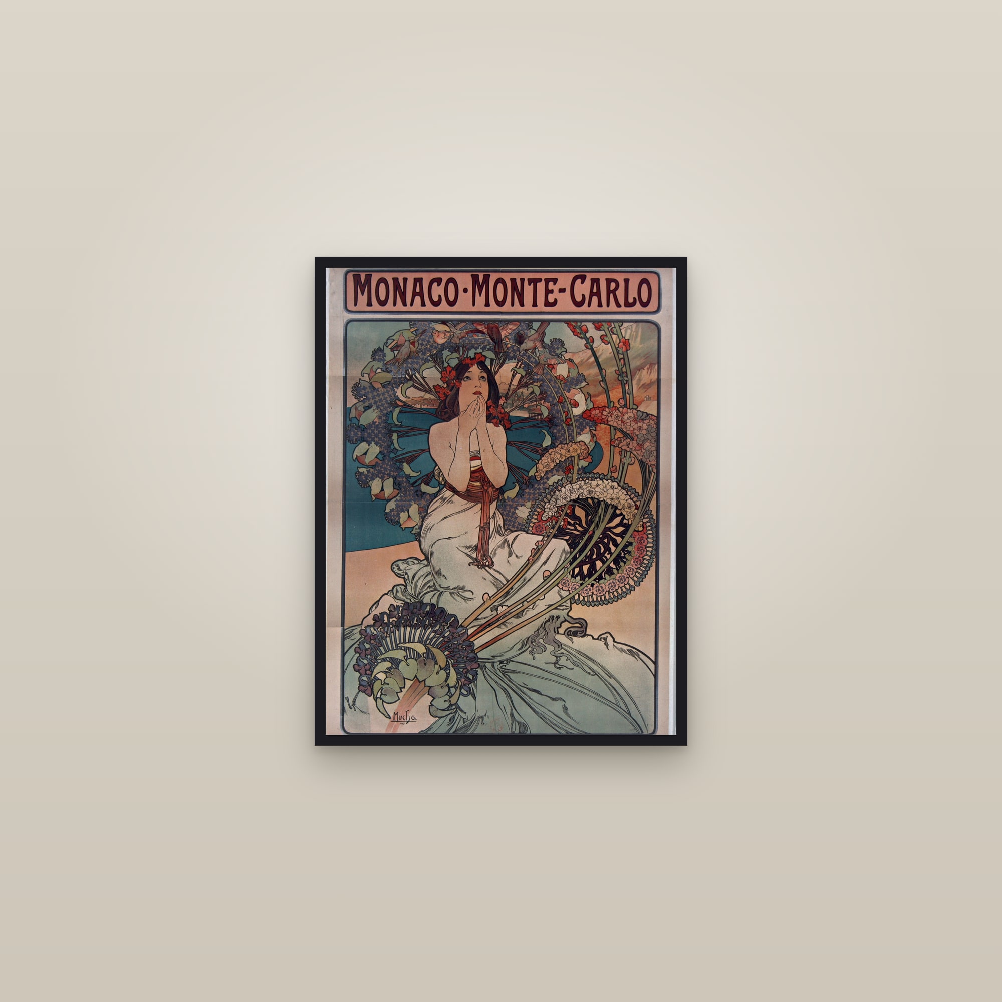 Monaco · Monte-Carlo (Full) — Full-Bleed Edition — framed in a gallery setting