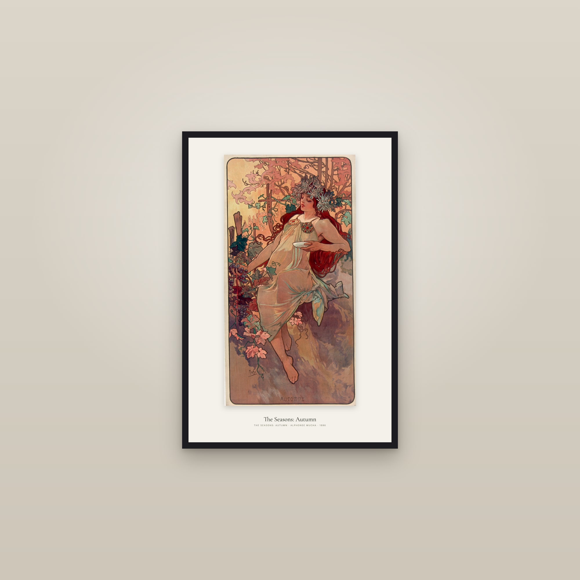 The Seasons: Autumn — framed in a gallery setting