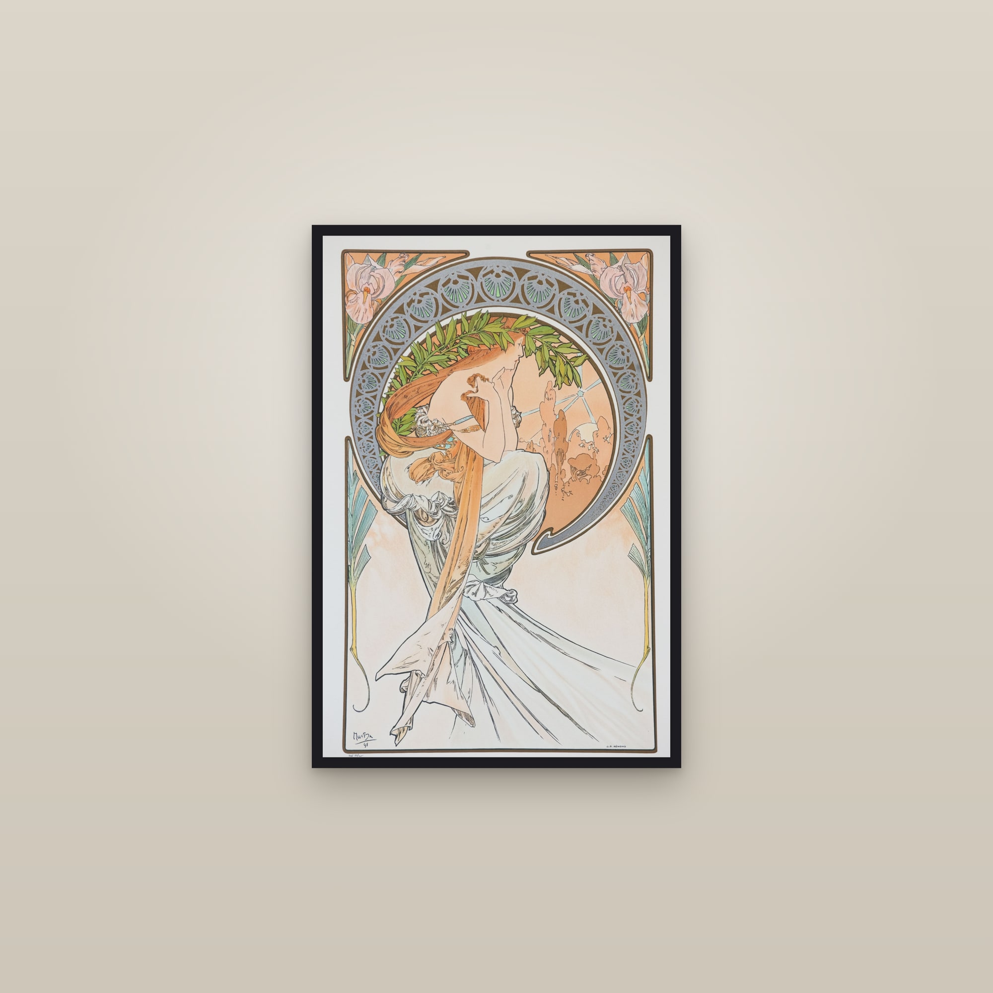 The Arts: Poetry (Full) — Full-Bleed Edition — framed in a gallery setting
