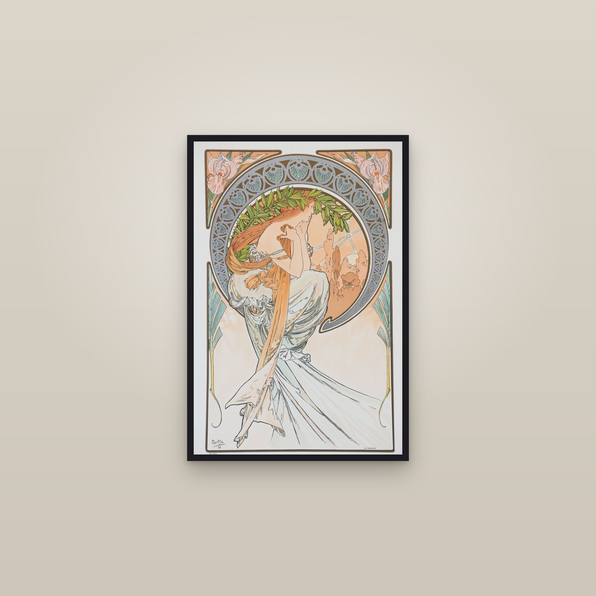 The Arts: Poetry (Full) — Full-Bleed Edition — framed in a gallery setting