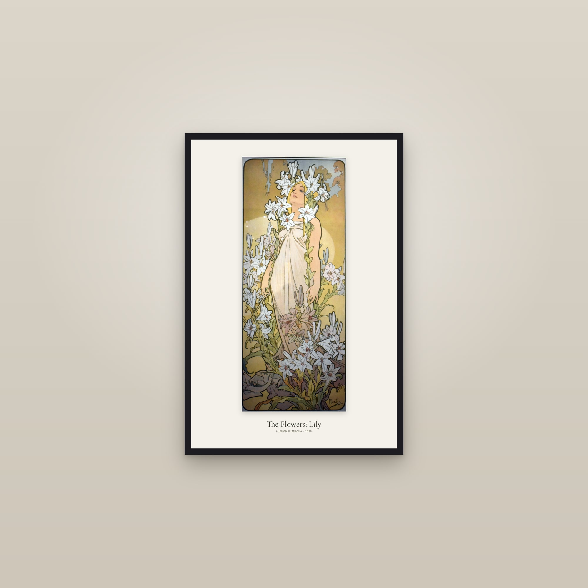 The Flowers: Lily — framed in a gallery setting