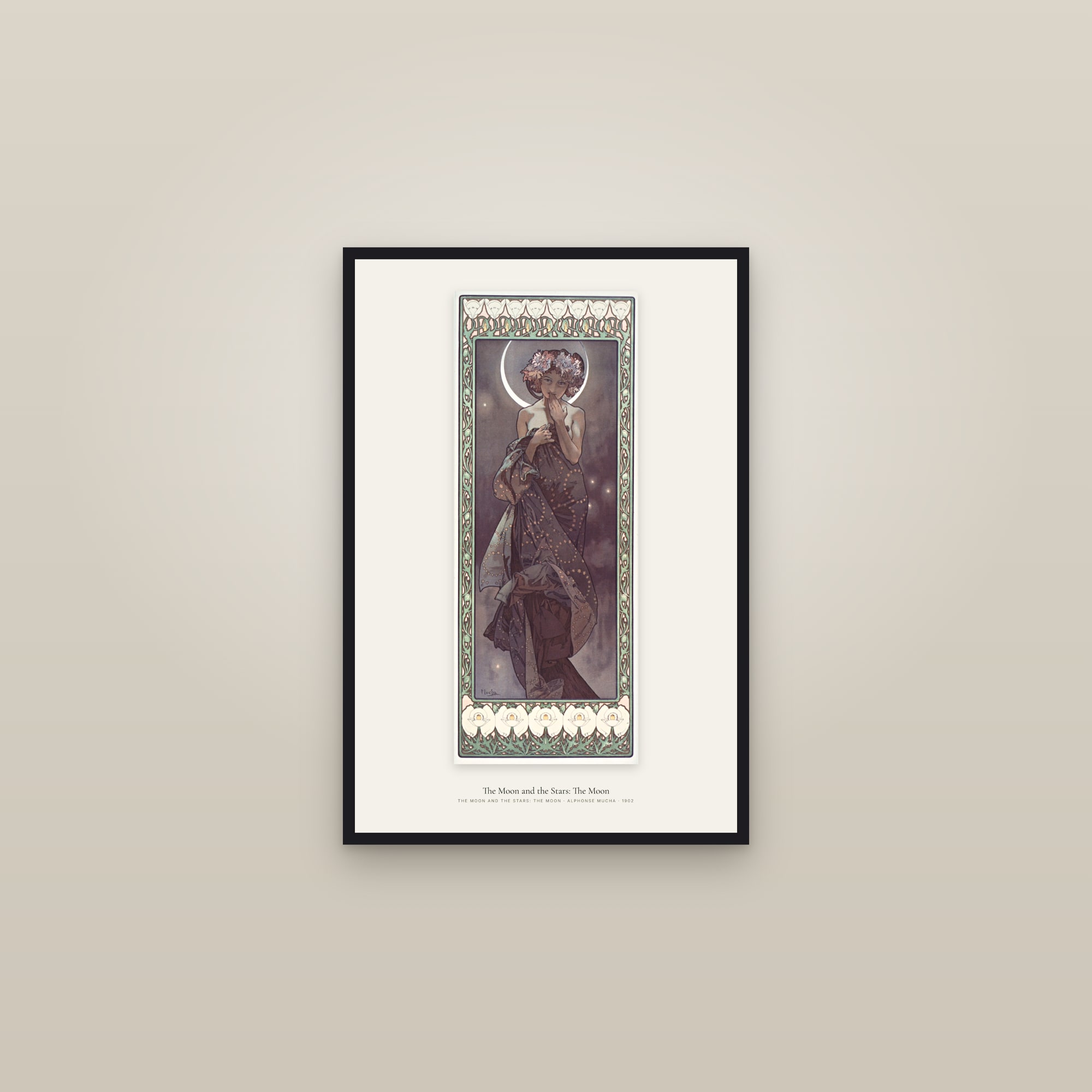 The Moon and the Stars: The Moon — framed in a gallery setting