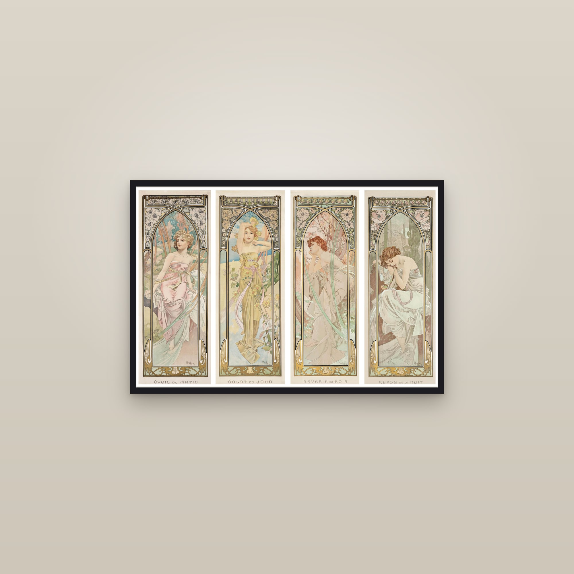 The Times of the Day (Full) — Full-Bleed Edition — framed in a gallery setting