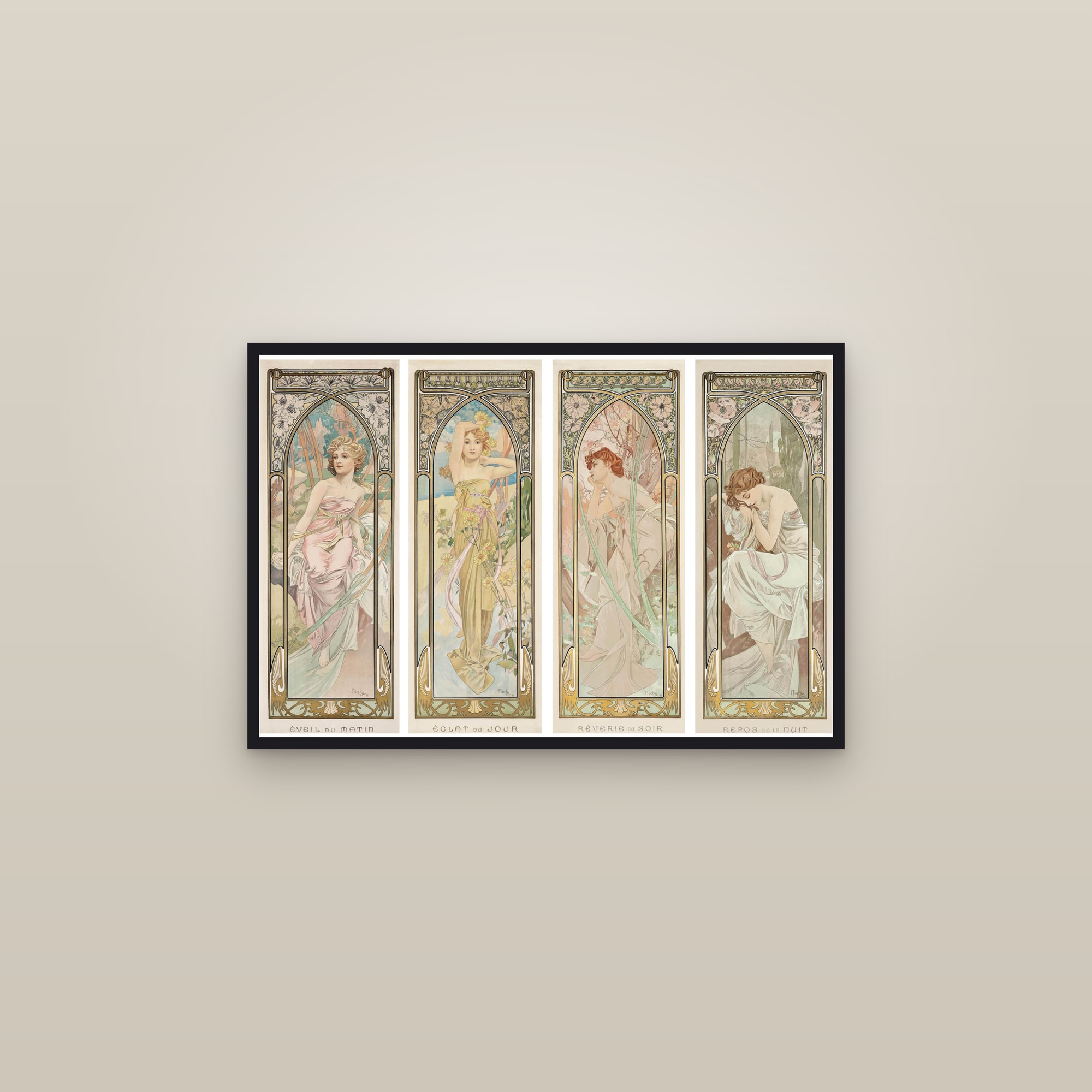 The Times of the Day (Full) — Full-Bleed Edition — framed in a gallery setting