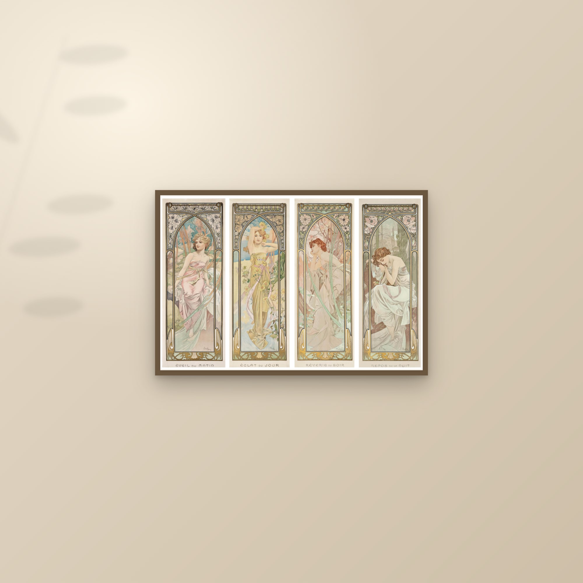 The Times of the Day (Full) — Full-Bleed Edition — framed and styled on a sunlit wall