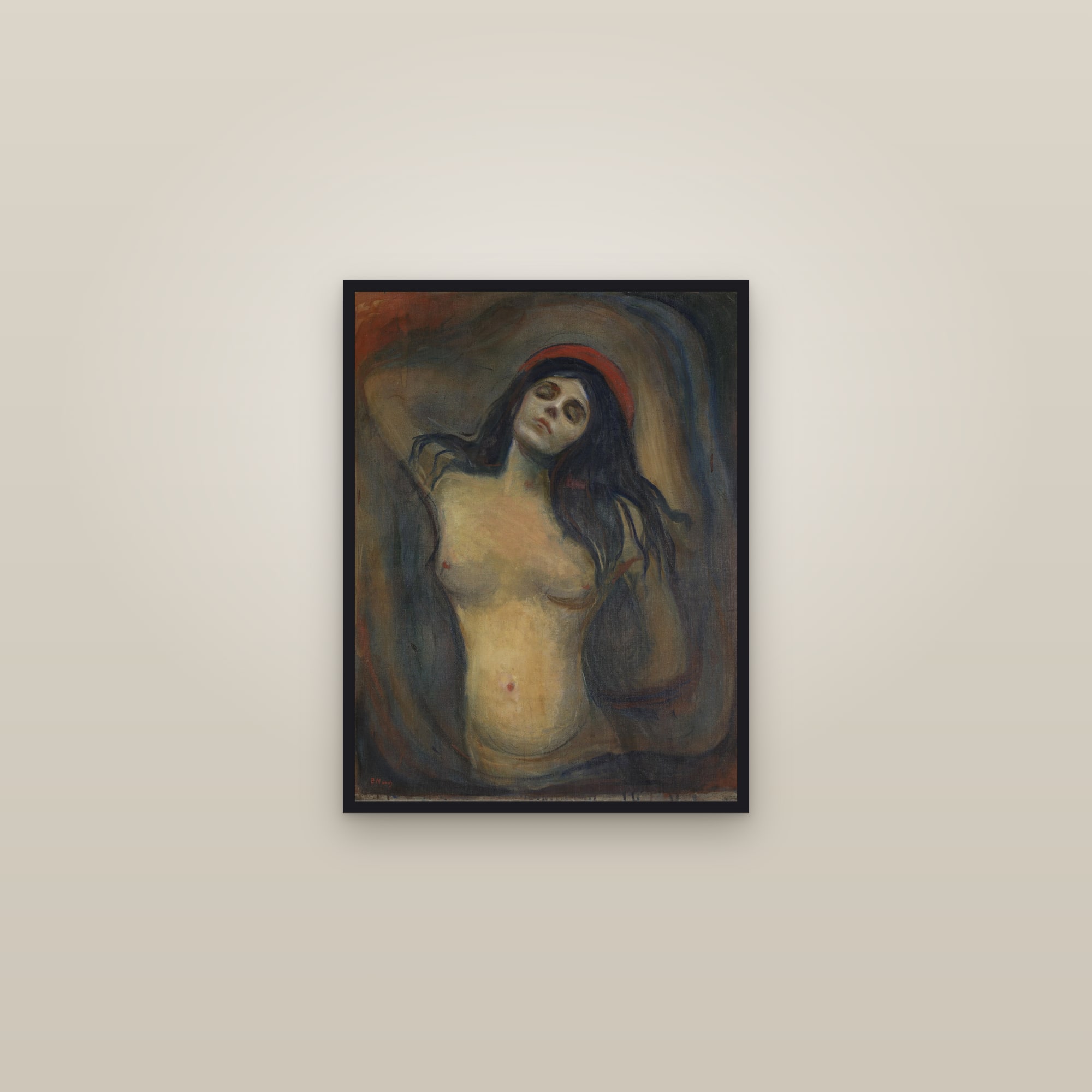 Madonna (Full) — Full-Bleed Edition — framed in a gallery setting