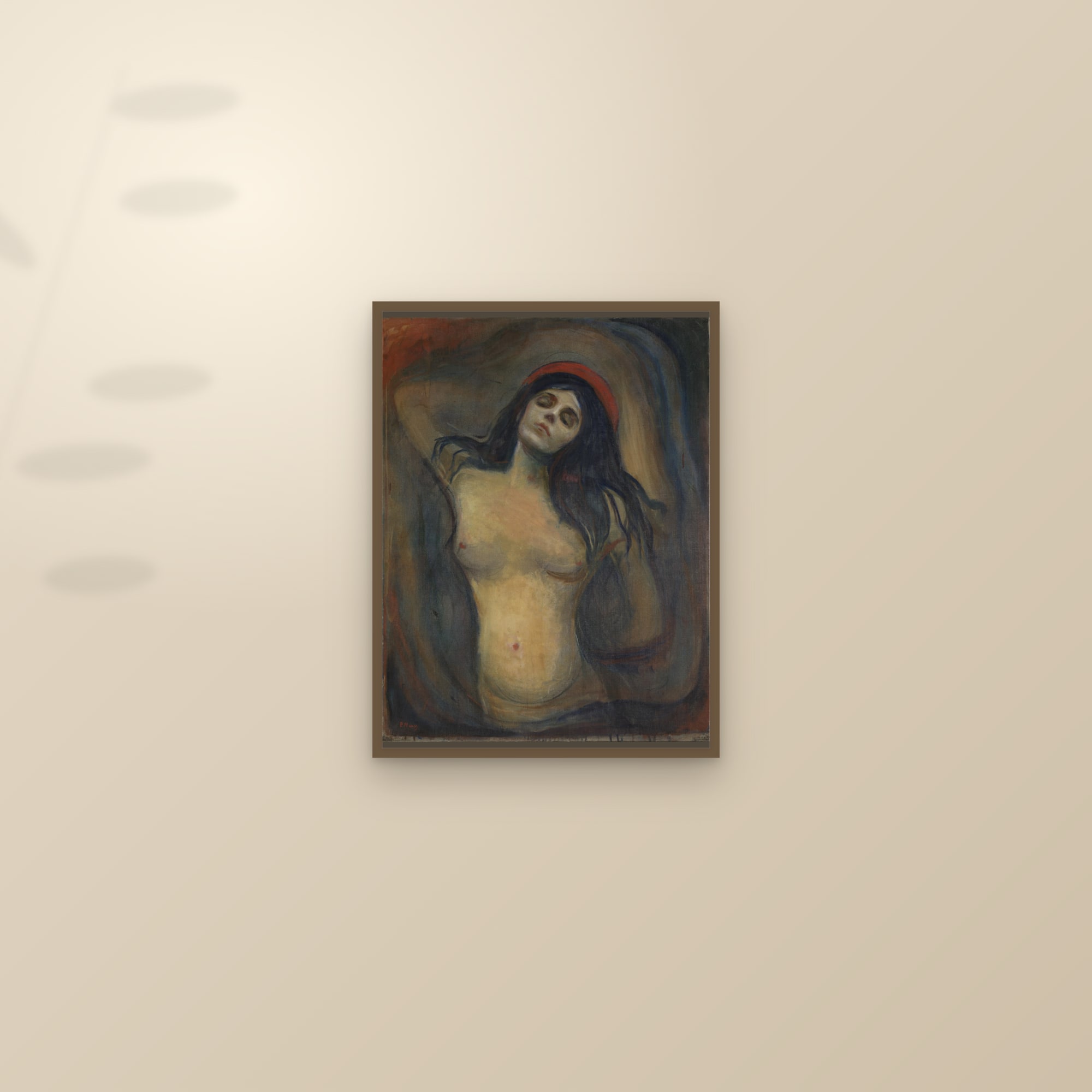 Madonna (Full) — Full-Bleed Edition — framed and styled on a sunlit wall