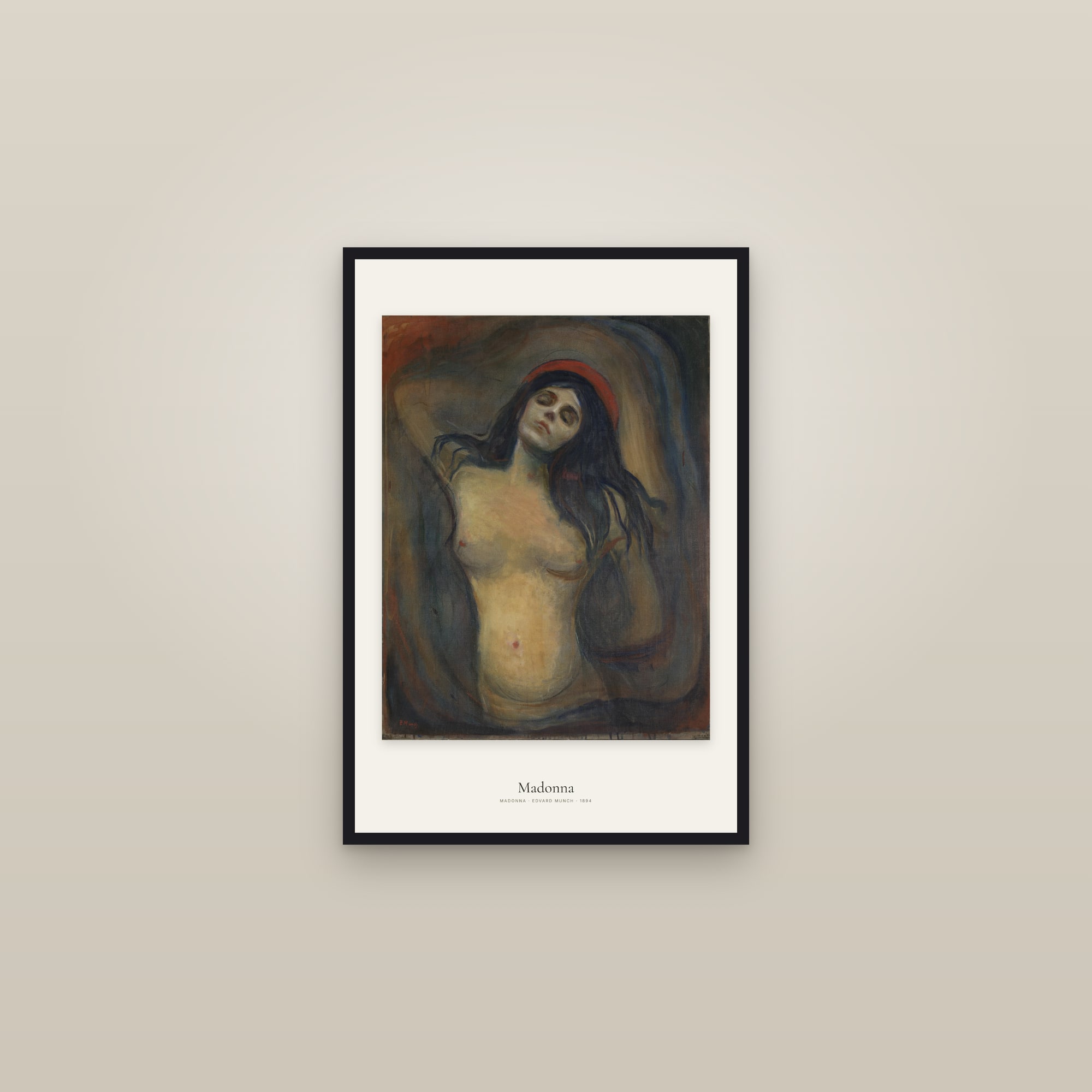 Madonna — framed in a gallery setting