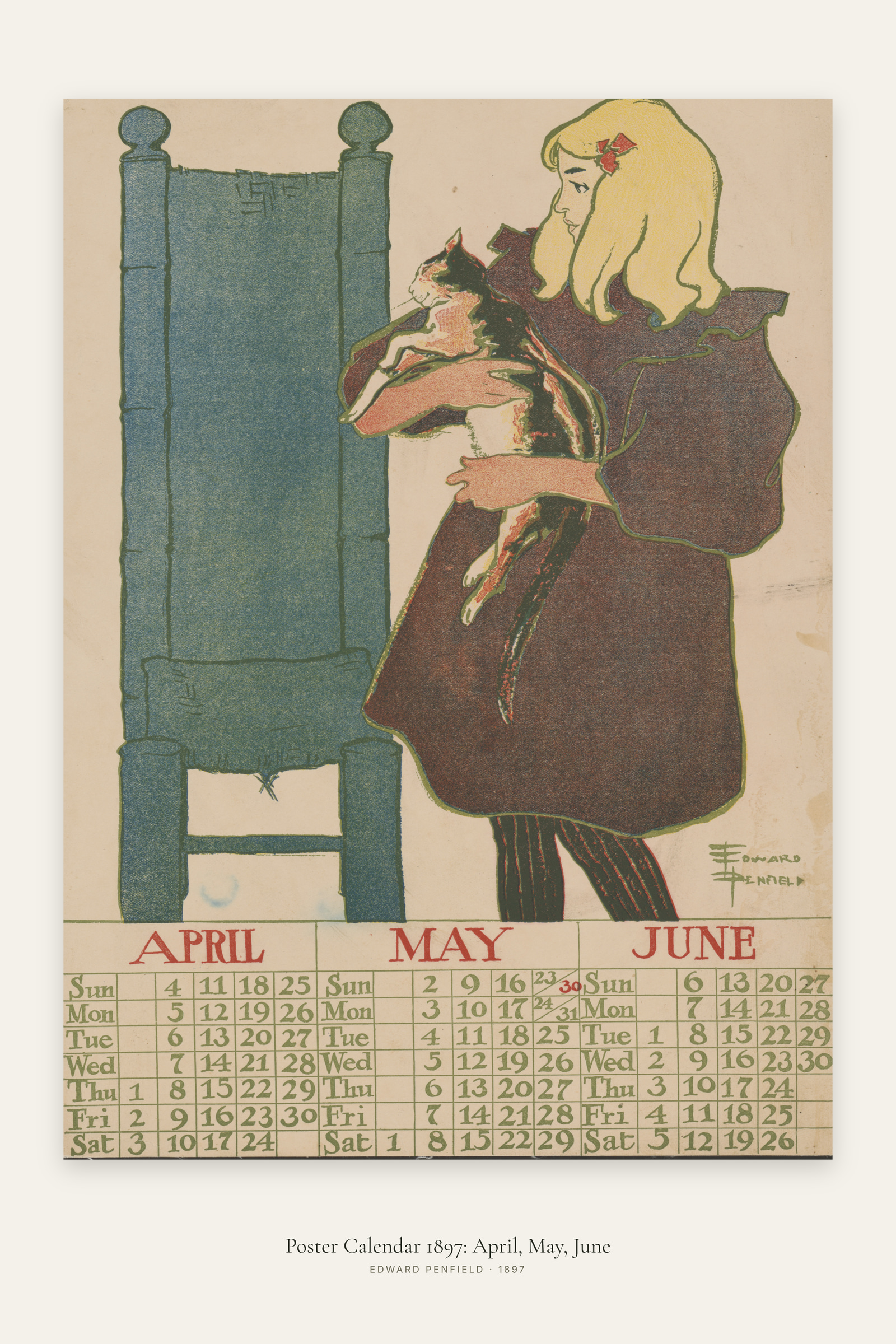 Poster Calendar 1897: April, May, June