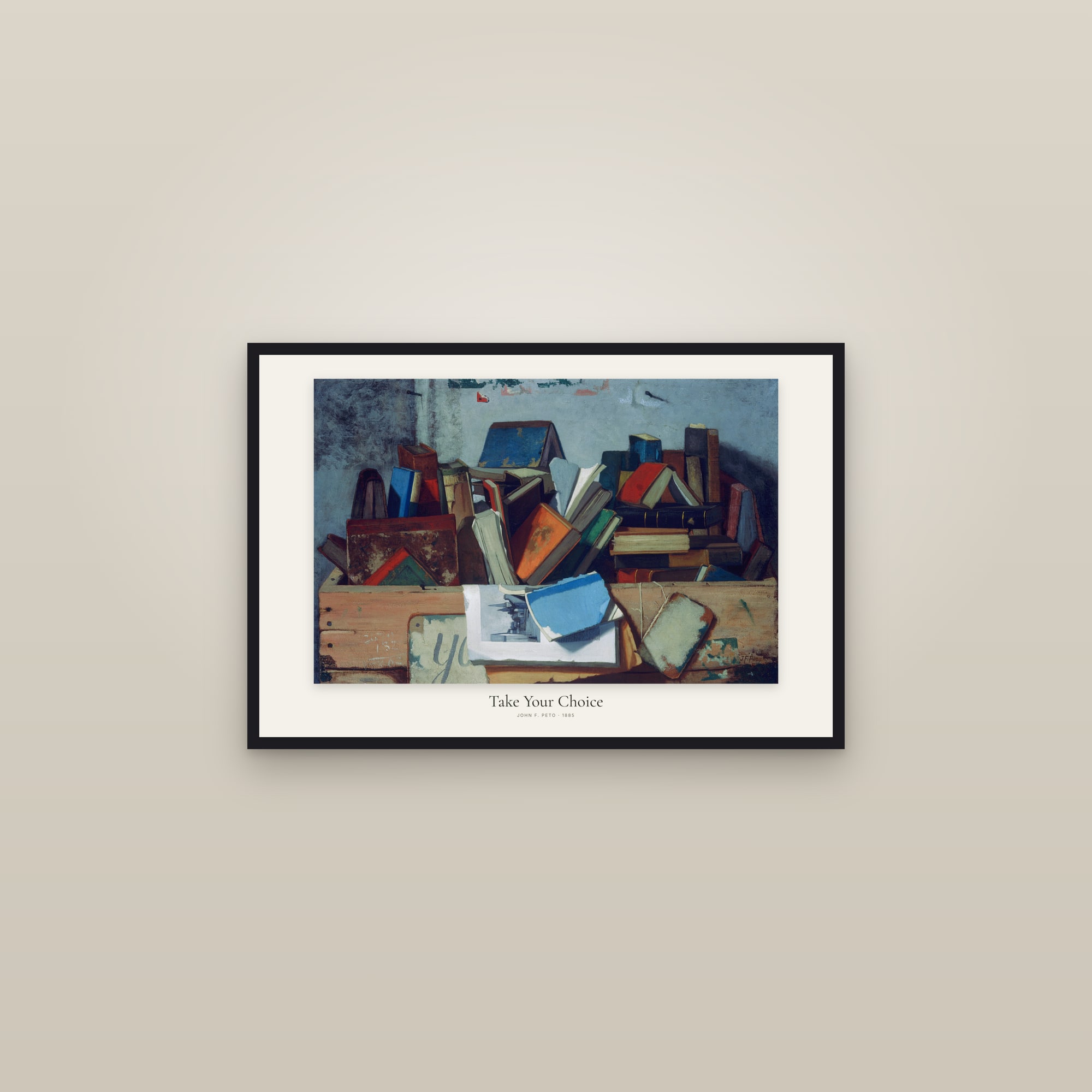 Take Your Choice — framed in a gallery setting