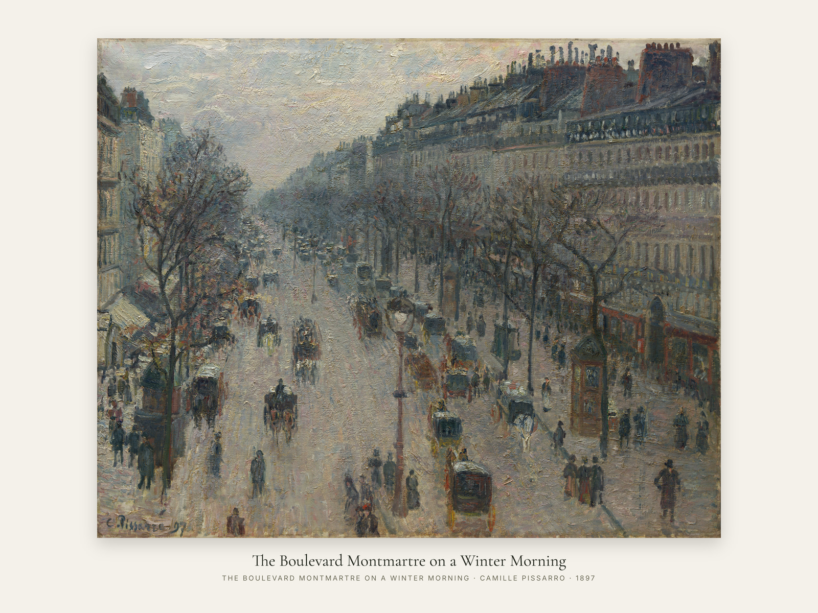 The Boulevard Montmartre on a Winter Morning