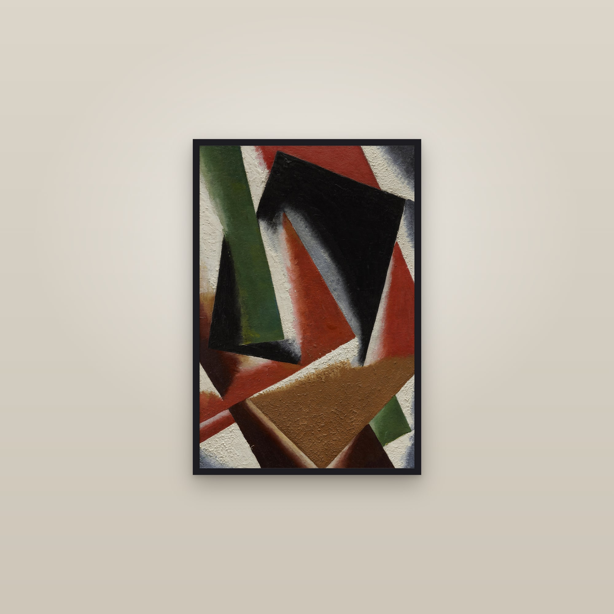 Painterly Architectonics (Full) — Full-Bleed Edition — framed in a gallery setting