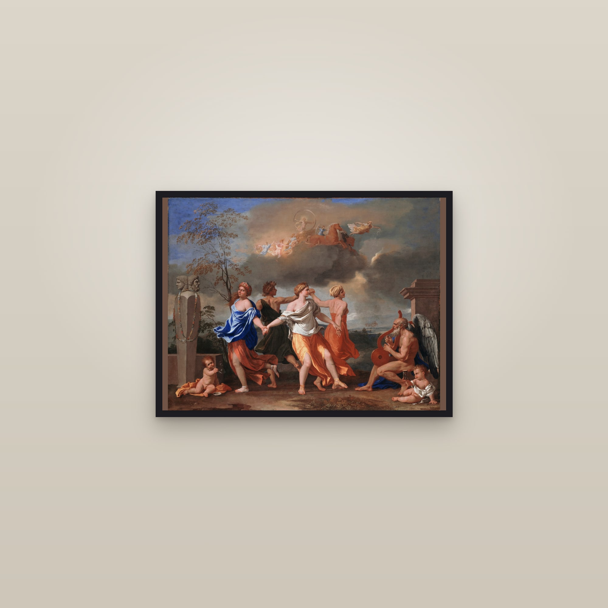 A Dance to the Music of Time (Full) — Full-Bleed Edition — framed in a gallery setting