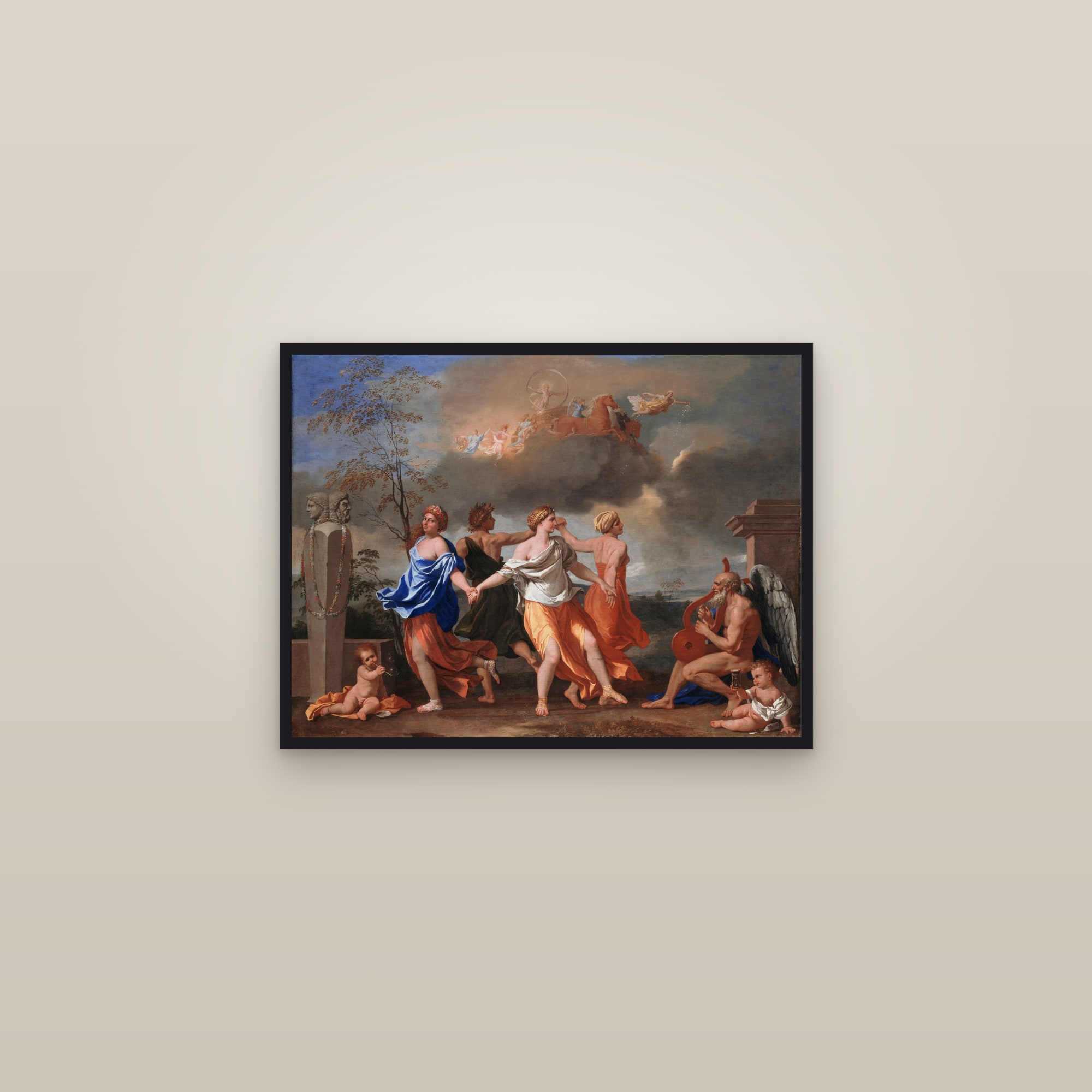 A Dance to the Music of Time (Full) — Full-Bleed Edition — framed in a gallery setting