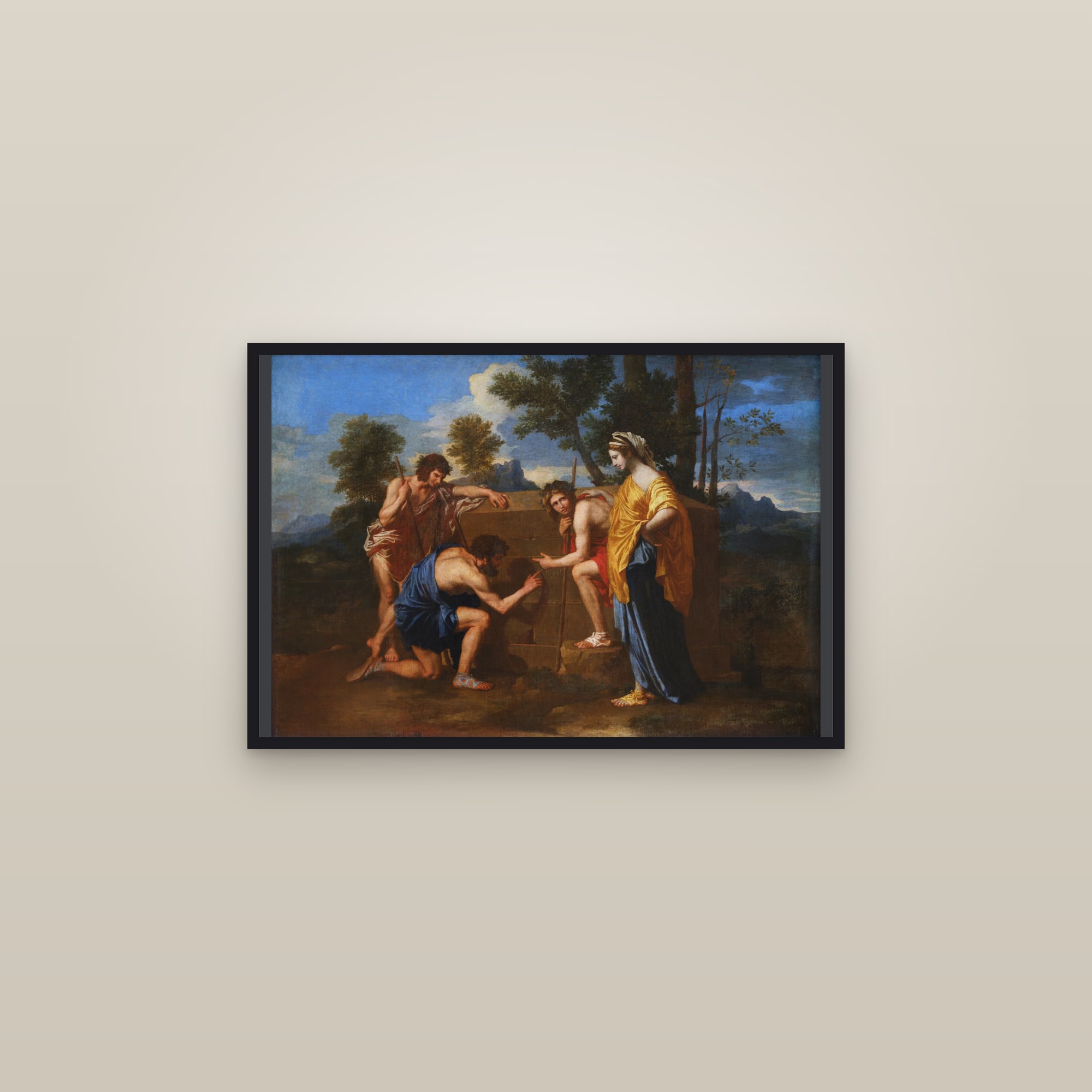 Et in Arcadia ego (The Arcadian Shepherds) (Full) — Full-Bleed Edition — framed in a gallery setting
