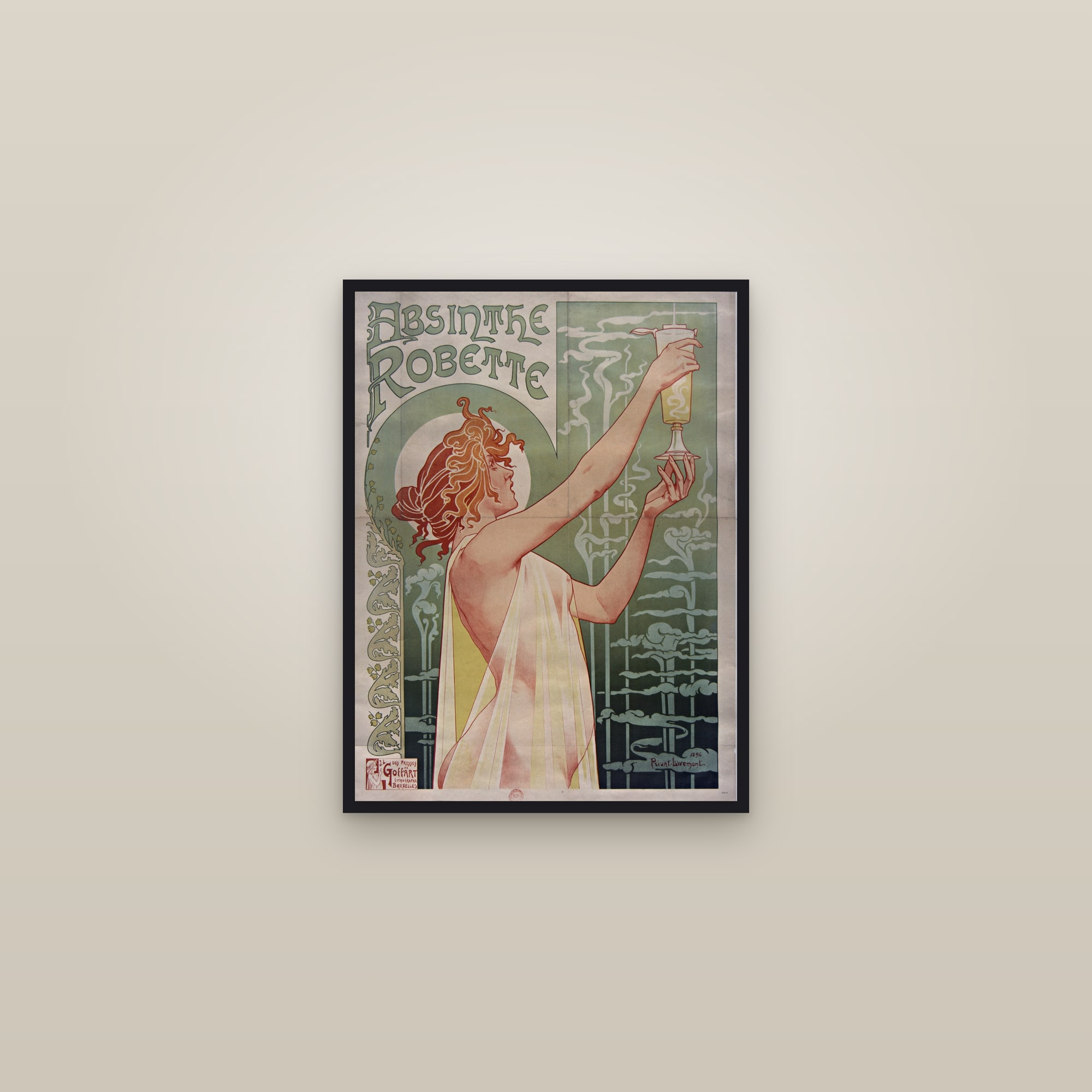 Absinthe Robette (Full) — Full-Bleed Edition — framed in a gallery setting