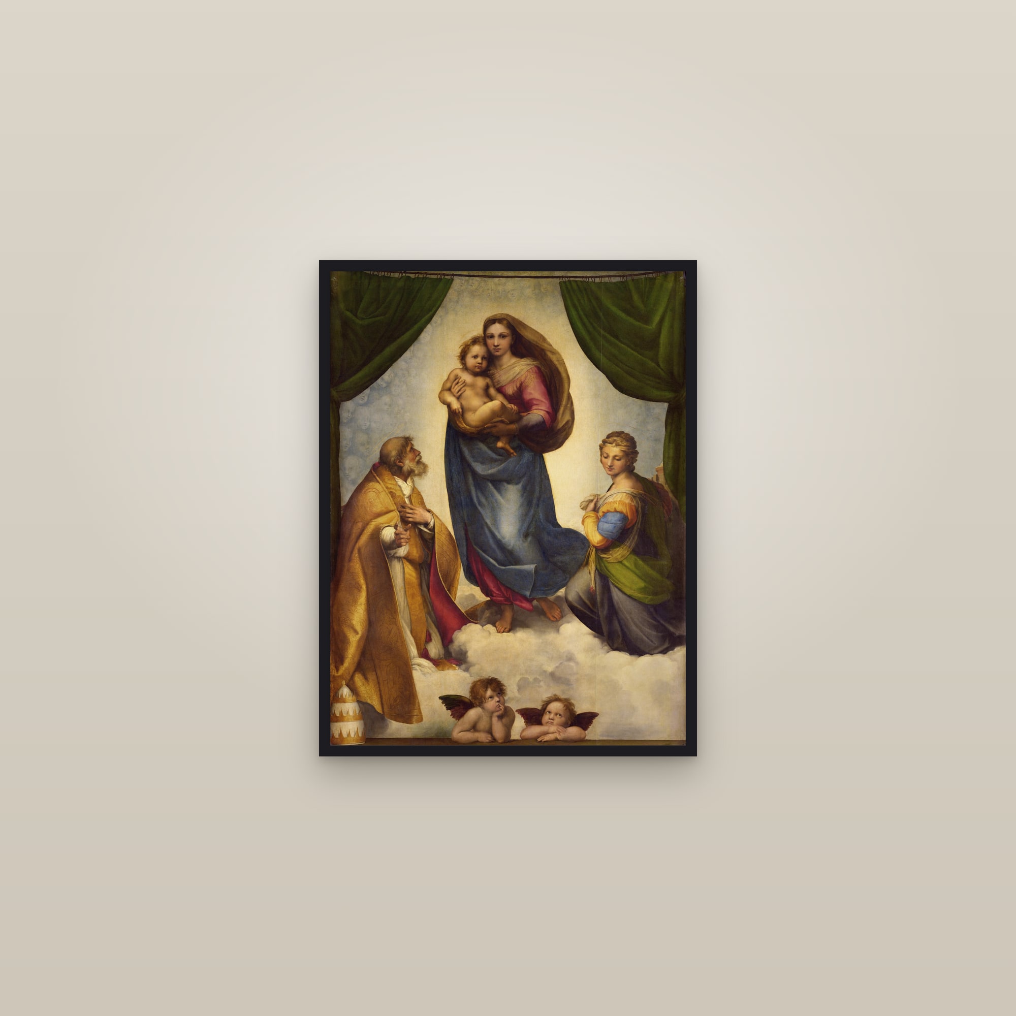 The Sistine Madonna (Full) — Full-Bleed Edition — framed in a gallery setting