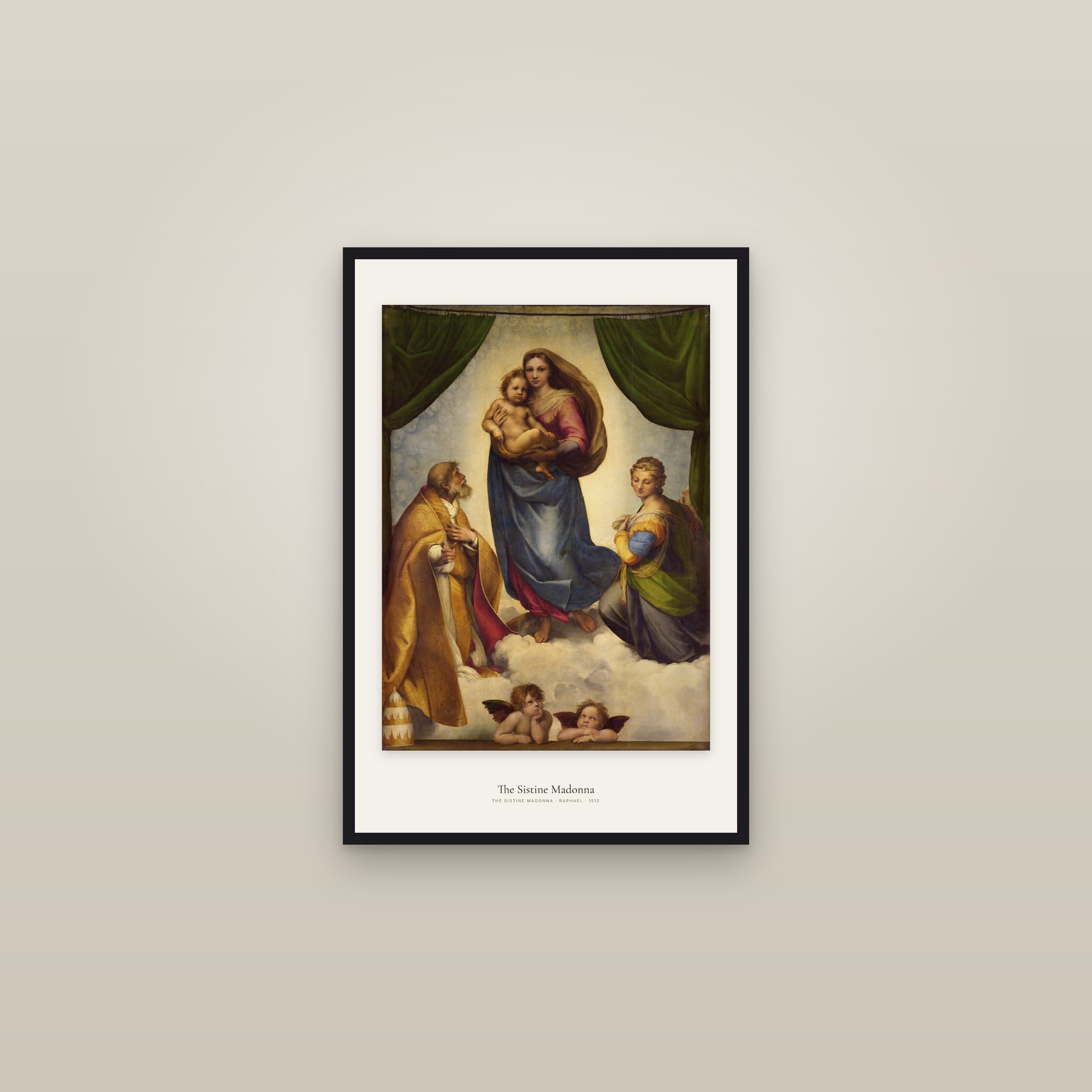 The Sistine Madonna — framed in a gallery setting