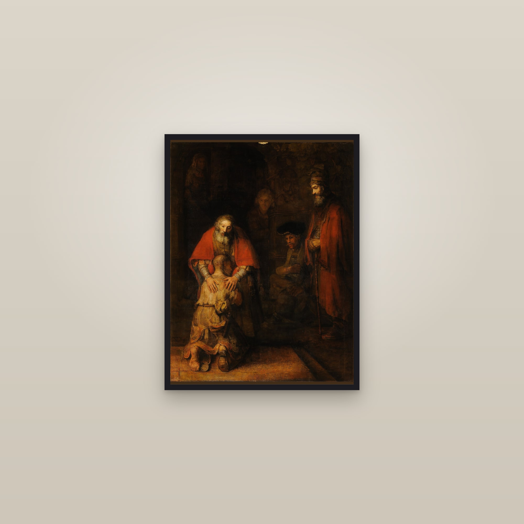 The Return of the Prodigal Son (Full) — Full-Bleed Edition — framed in a gallery setting