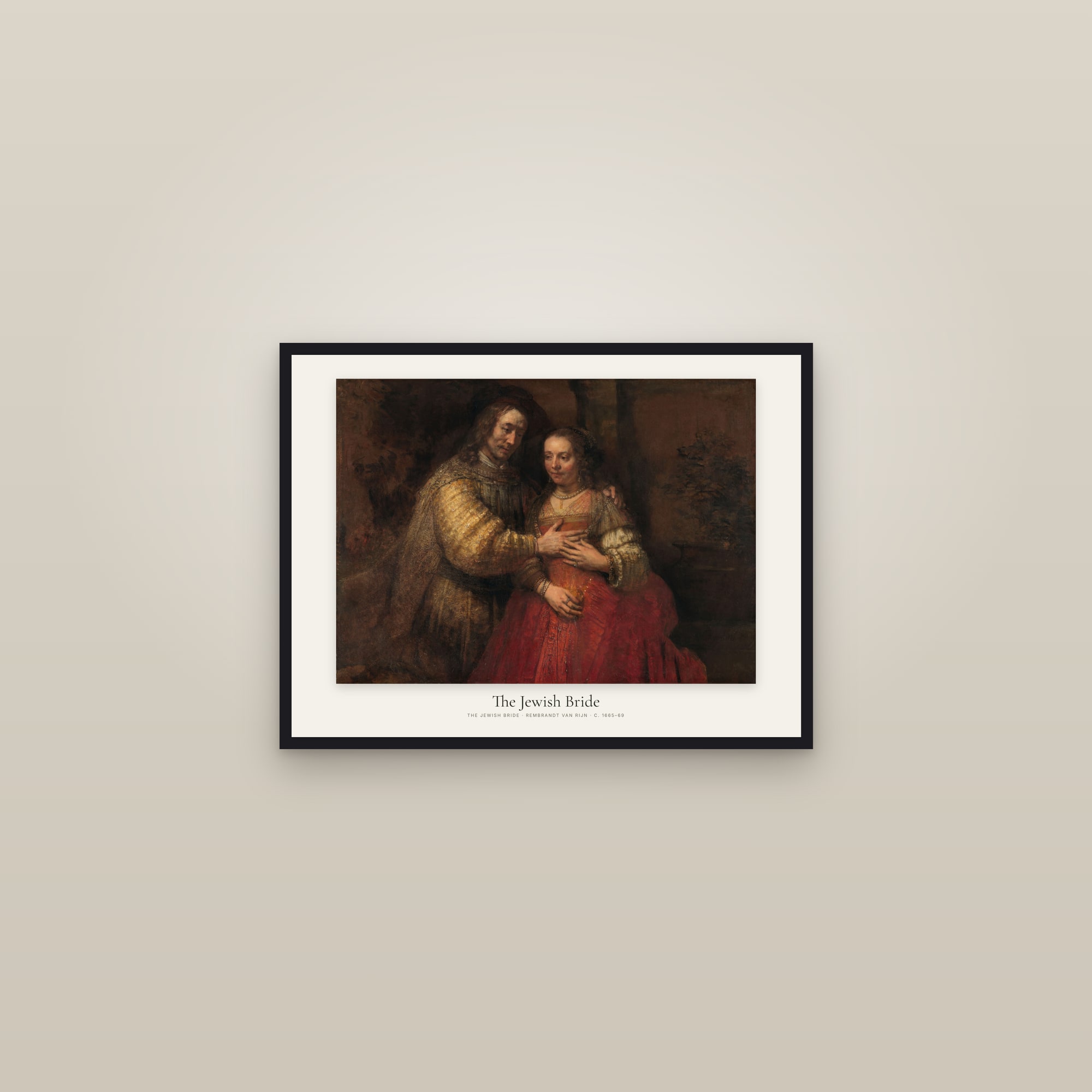 The Jewish Bride — framed in a gallery setting