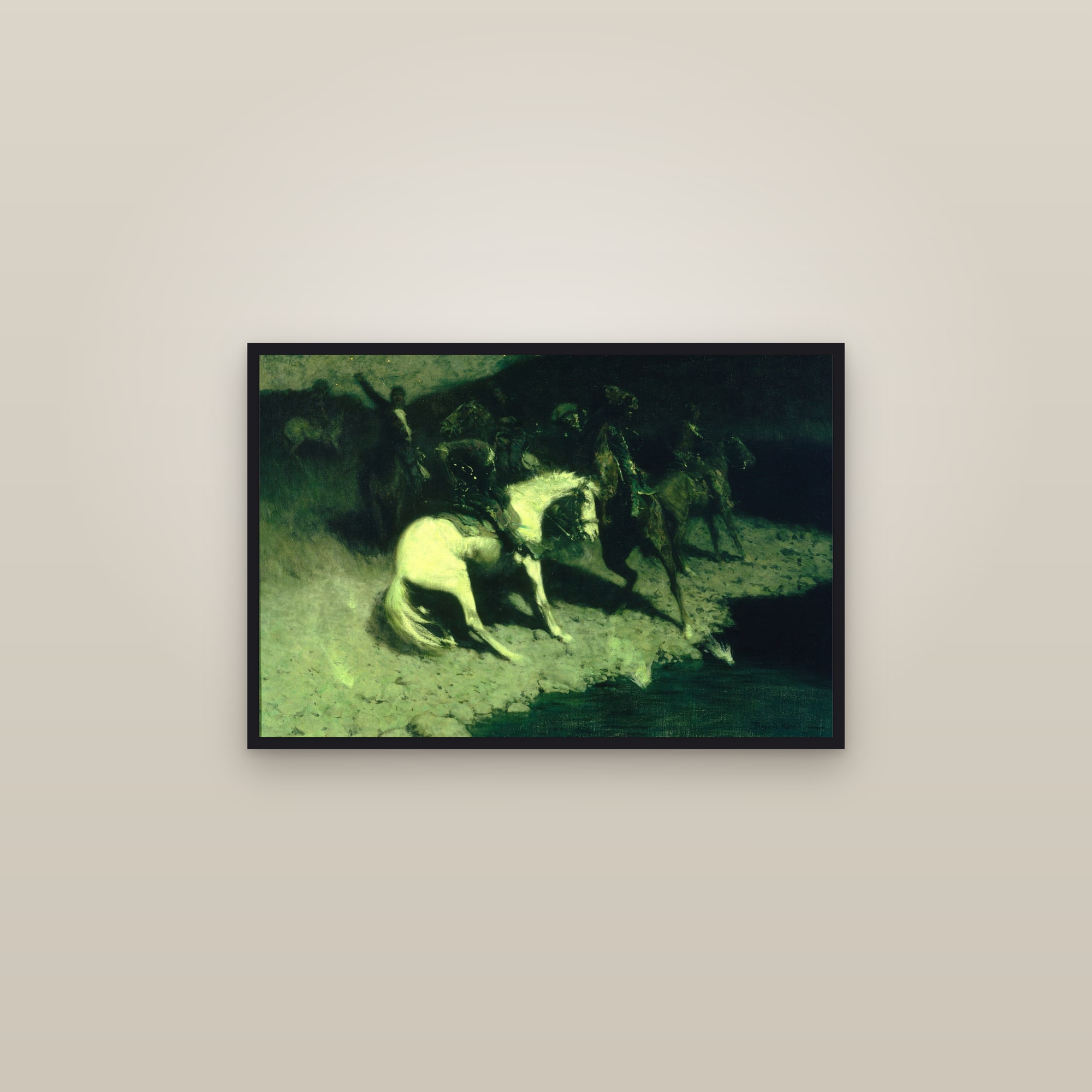 Fired On (Full) — Full-Bleed Edition — framed in a gallery setting