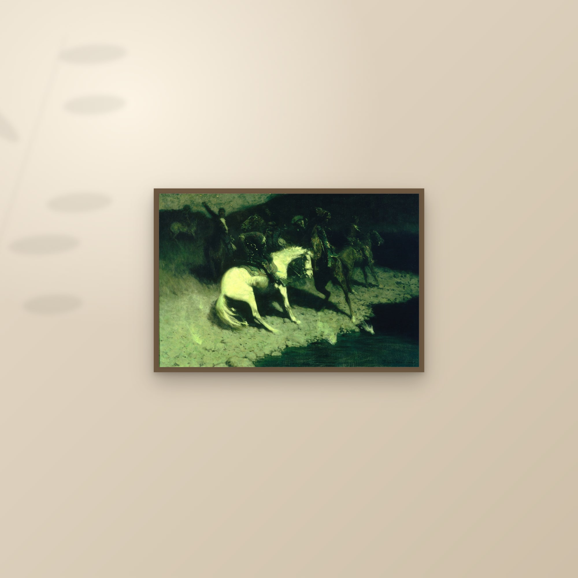 Fired On (Full) — Full-Bleed Edition — framed and styled on a sunlit wall