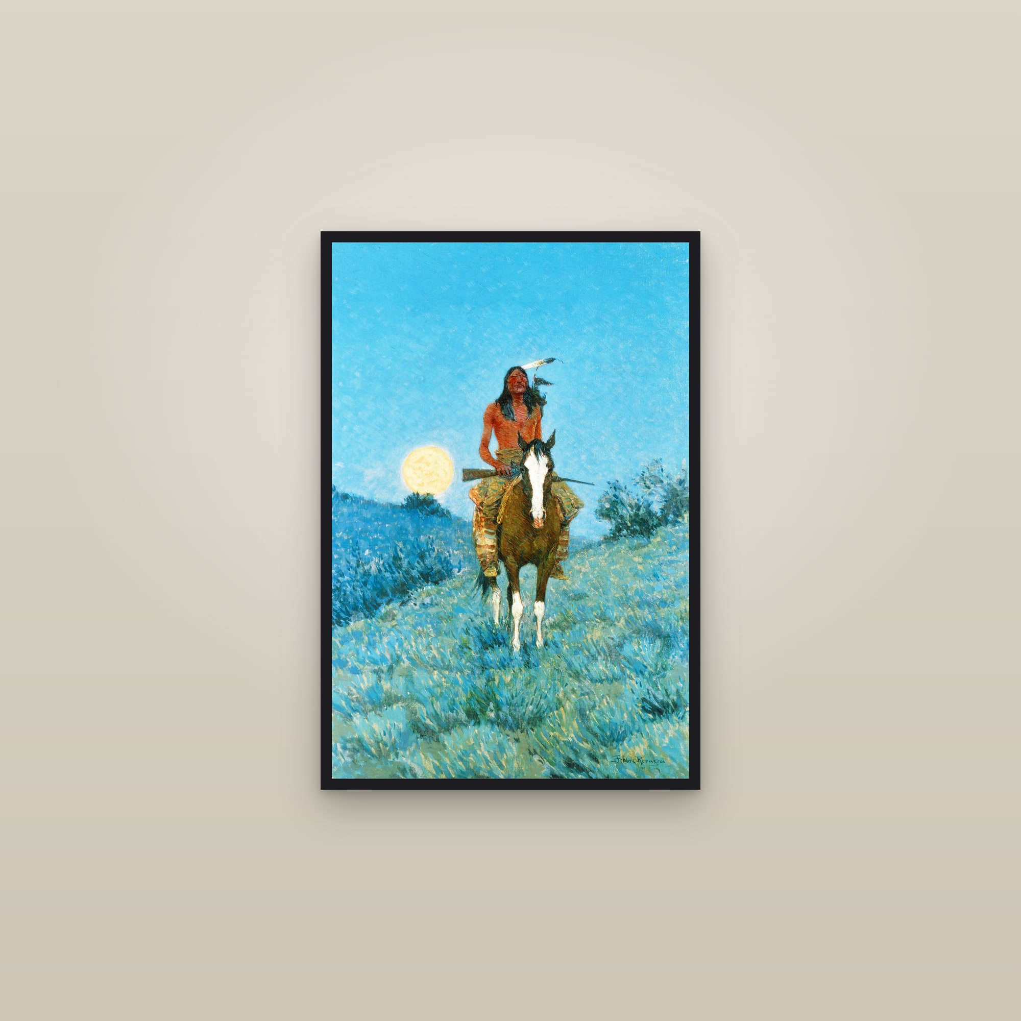 The Outlier (Full) — Full-Bleed Edition — framed in a gallery setting