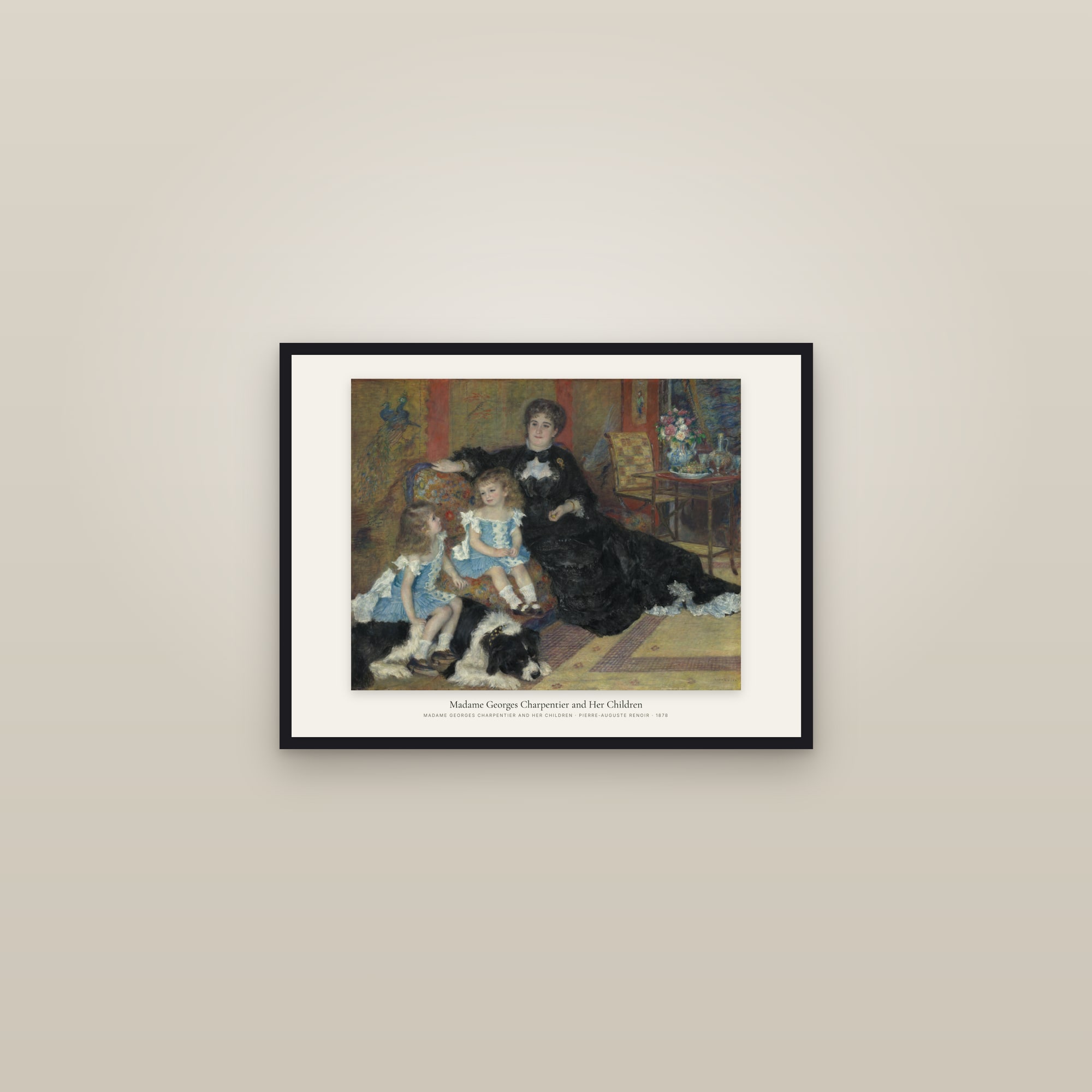 Madame Georges Charpentier and Her Children — framed in a gallery setting