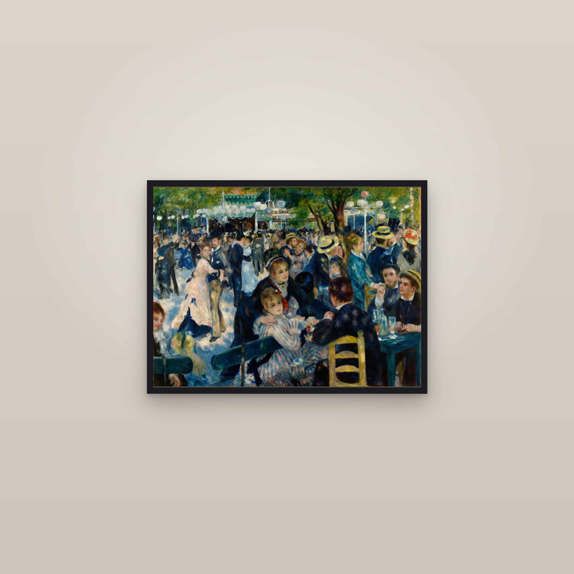 Bal du moulin de la Galette (Full) — Full-Bleed Edition — framed in a gallery setting