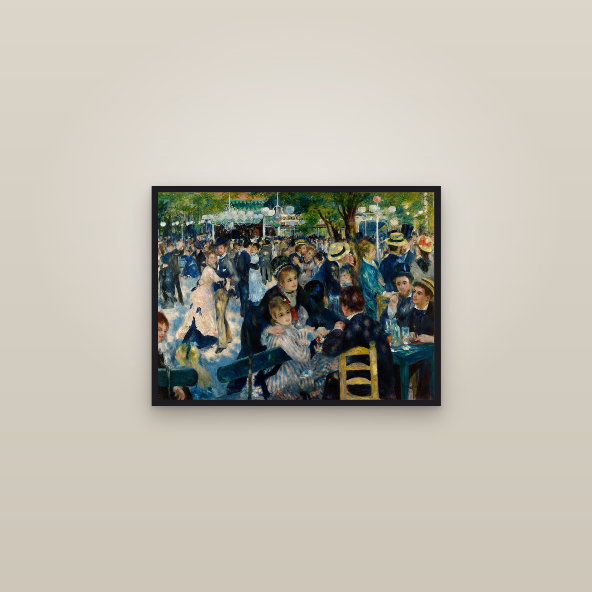 Bal du moulin de la Galette (Full) — Full-Bleed Edition — framed in a gallery setting