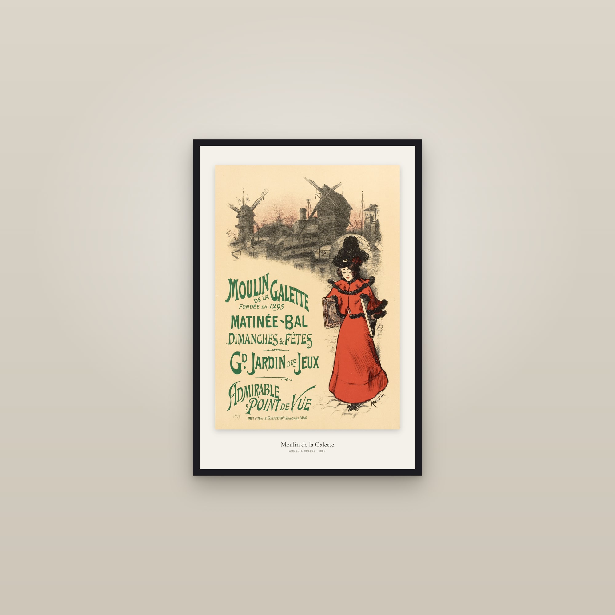 Moulin de la Galette — framed in a gallery setting