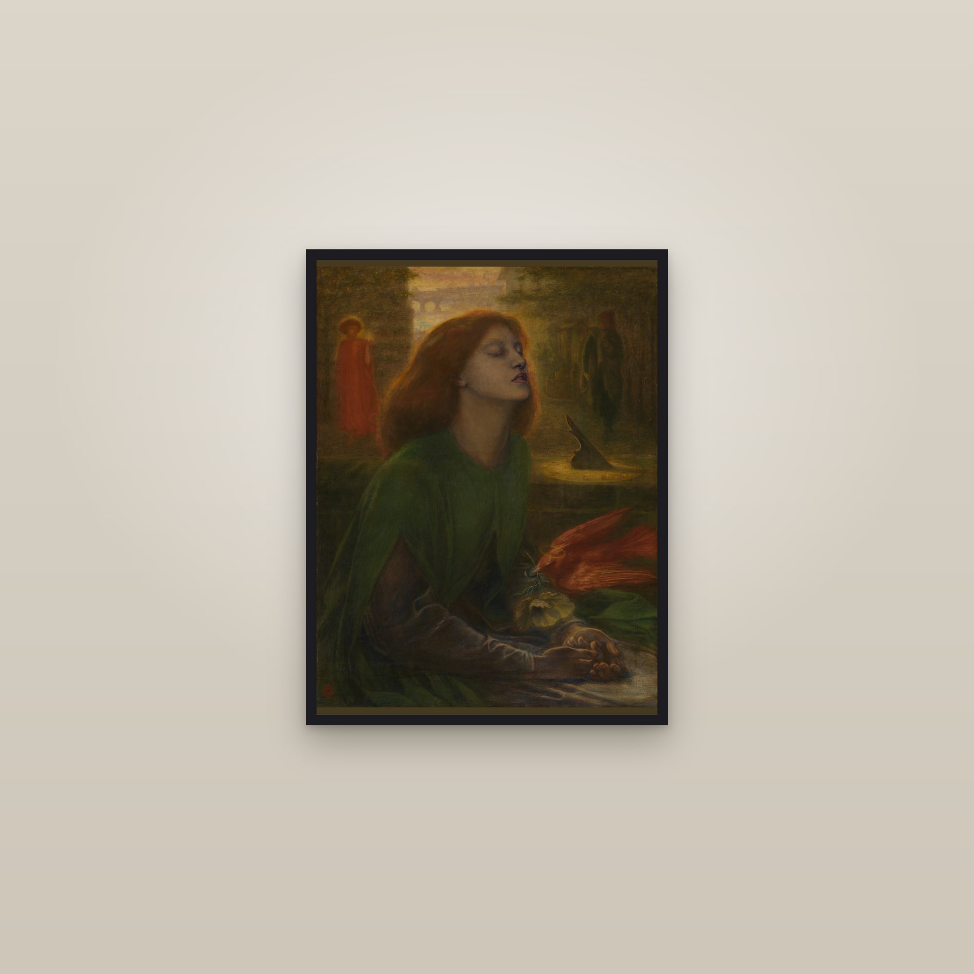 Beata Beatrix (Full) — Full-Bleed Edition — framed in a gallery setting