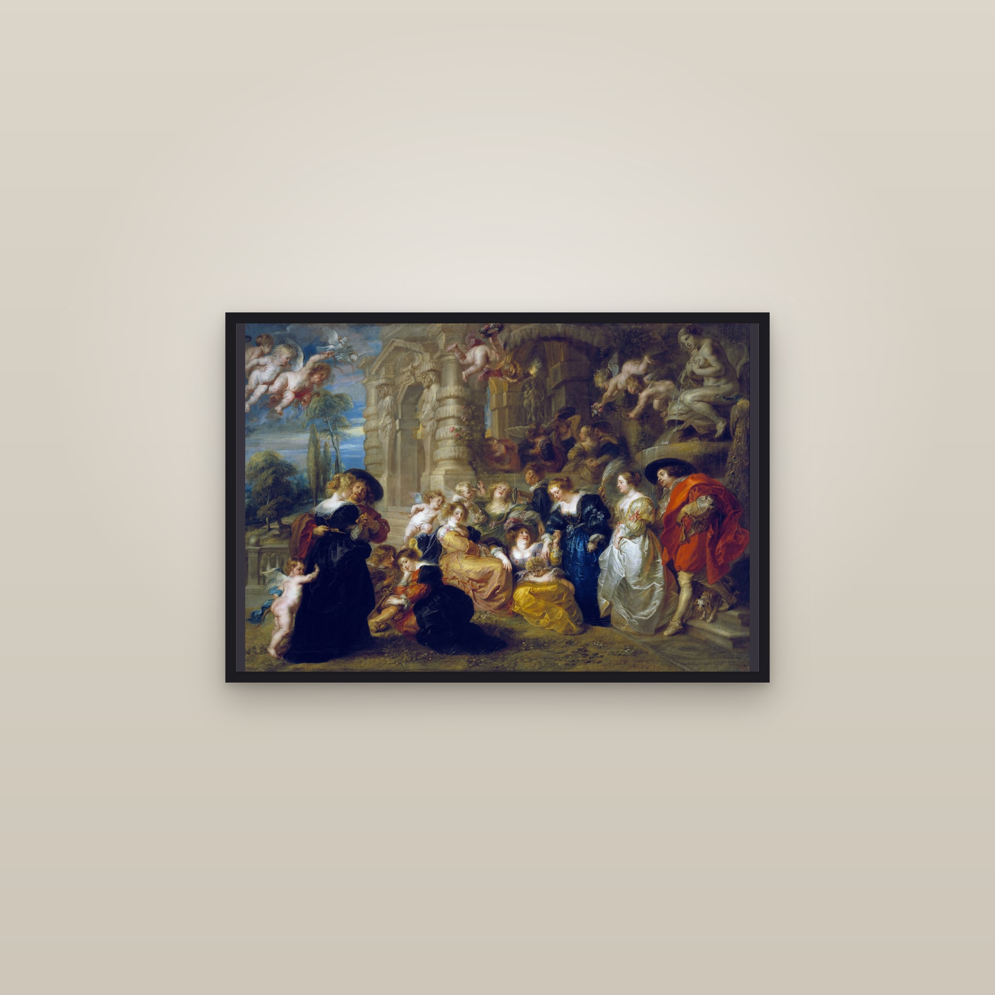 The Garden of Love (Full) — Full-Bleed Edition — framed in a gallery setting