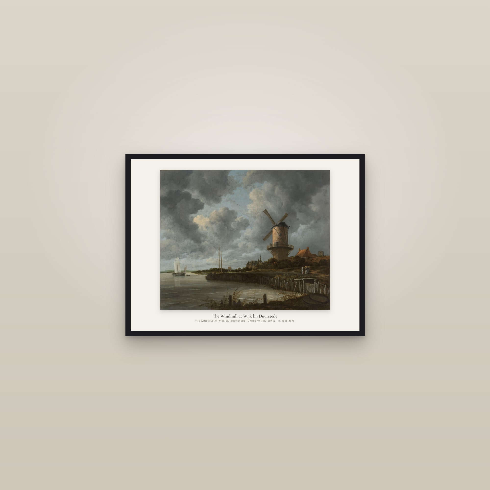 The Windmill at Wijk bij Duurstede — framed in a gallery setting